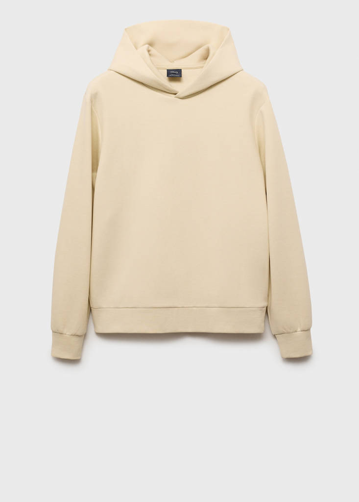 Regular-fit hoodie — Ecru