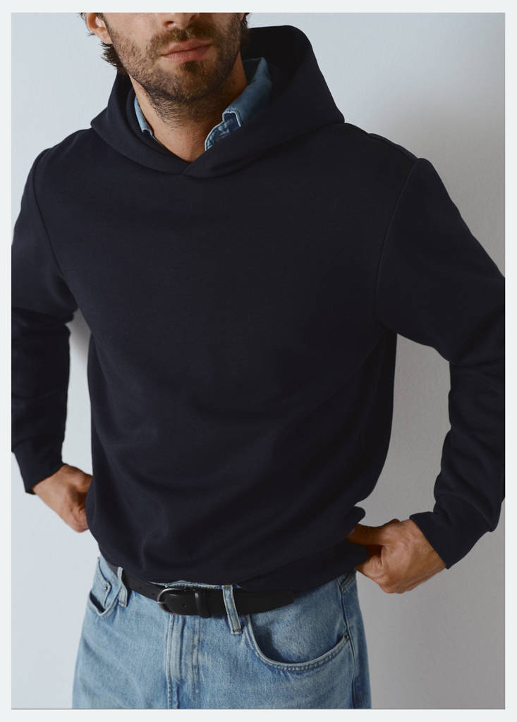 Regular-fit hoodie — Navy