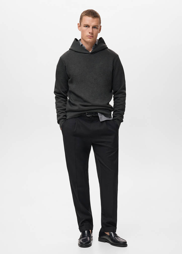 Regular-fit hoodie — Dark Heather Grey