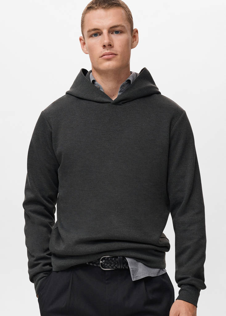 Regular-fit hoodie — Dark Heather Grey