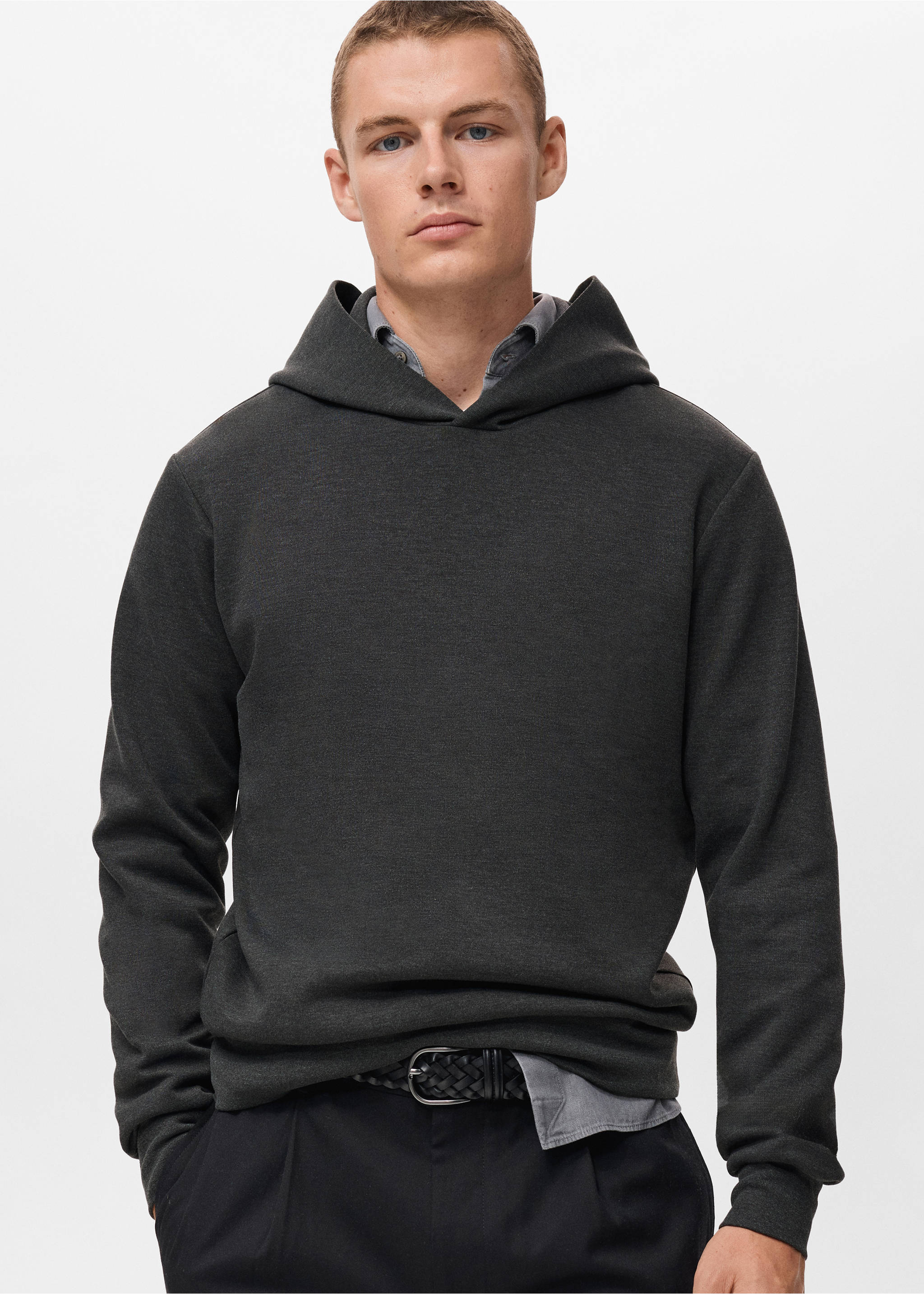 Sudadera capucha regular fit - Plano medio, Gris oscuro vigoré. Ref: 17085972-00.