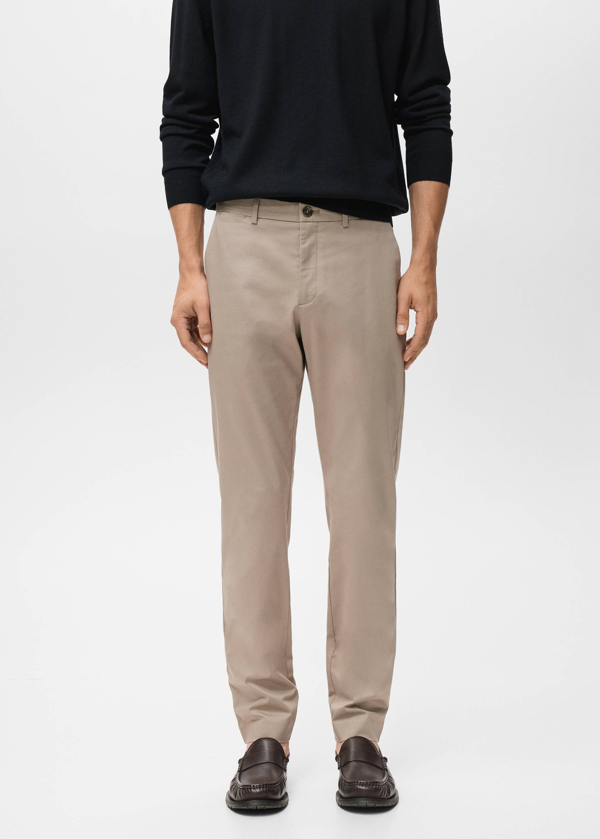 Dublino slim-fit chino trousers - Medium plane