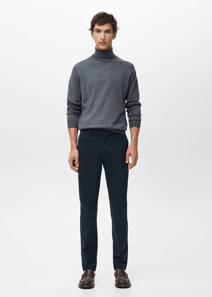 MANGO MAN - Pantalon Dublino chino slim-fit bleu nuit - 40