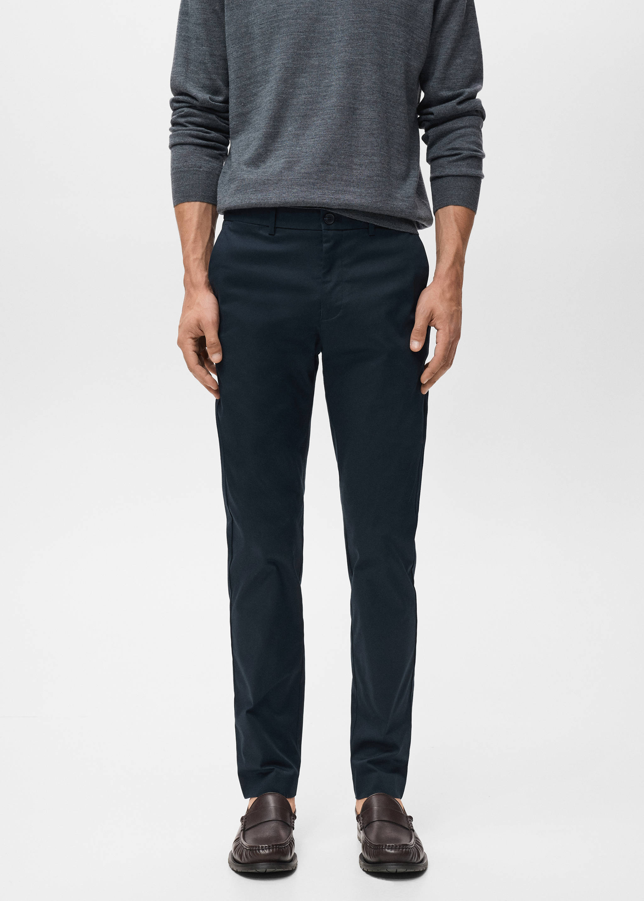 Dublino slim-fit chino trousers - Medium plane