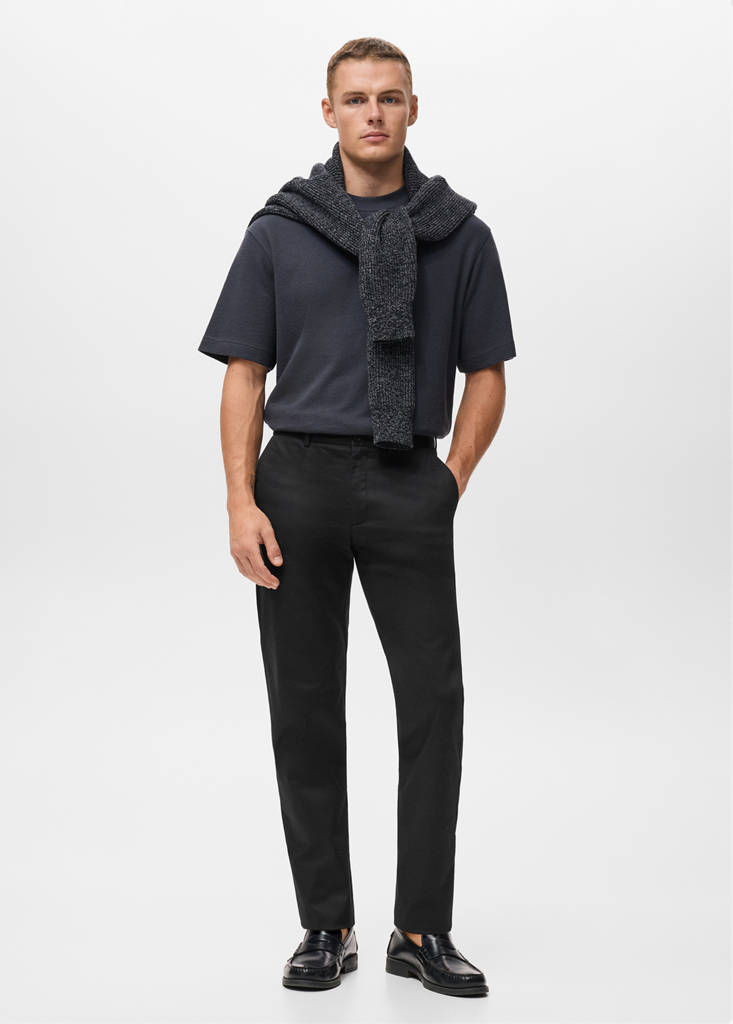 MANGO MAN - Pantalon Dublino chino slim-fit noir - 48