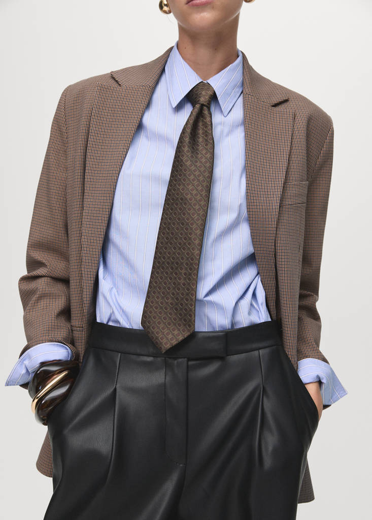 Wide leg faux-leather trousers — Black