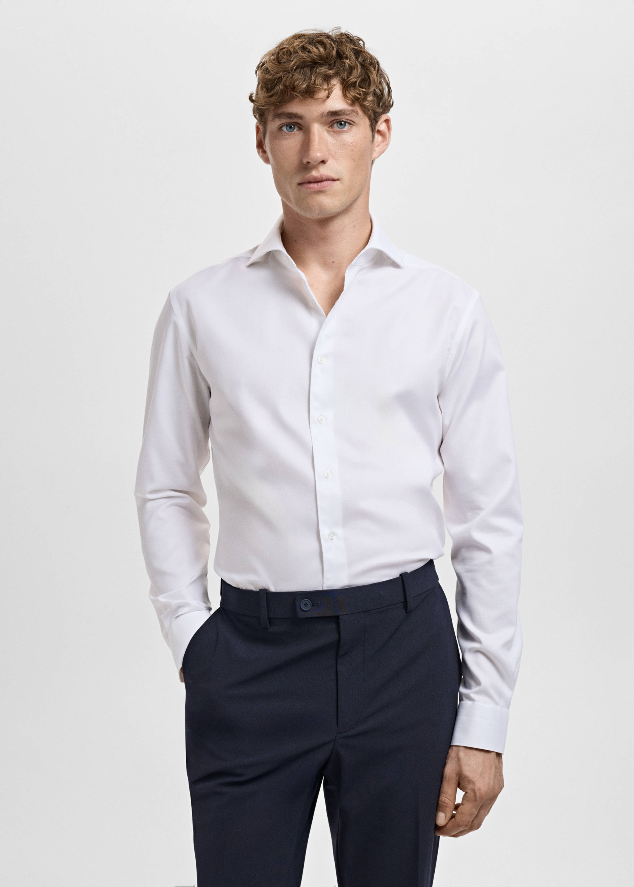 100% cotton slim-fit formal shirt - Medium plane