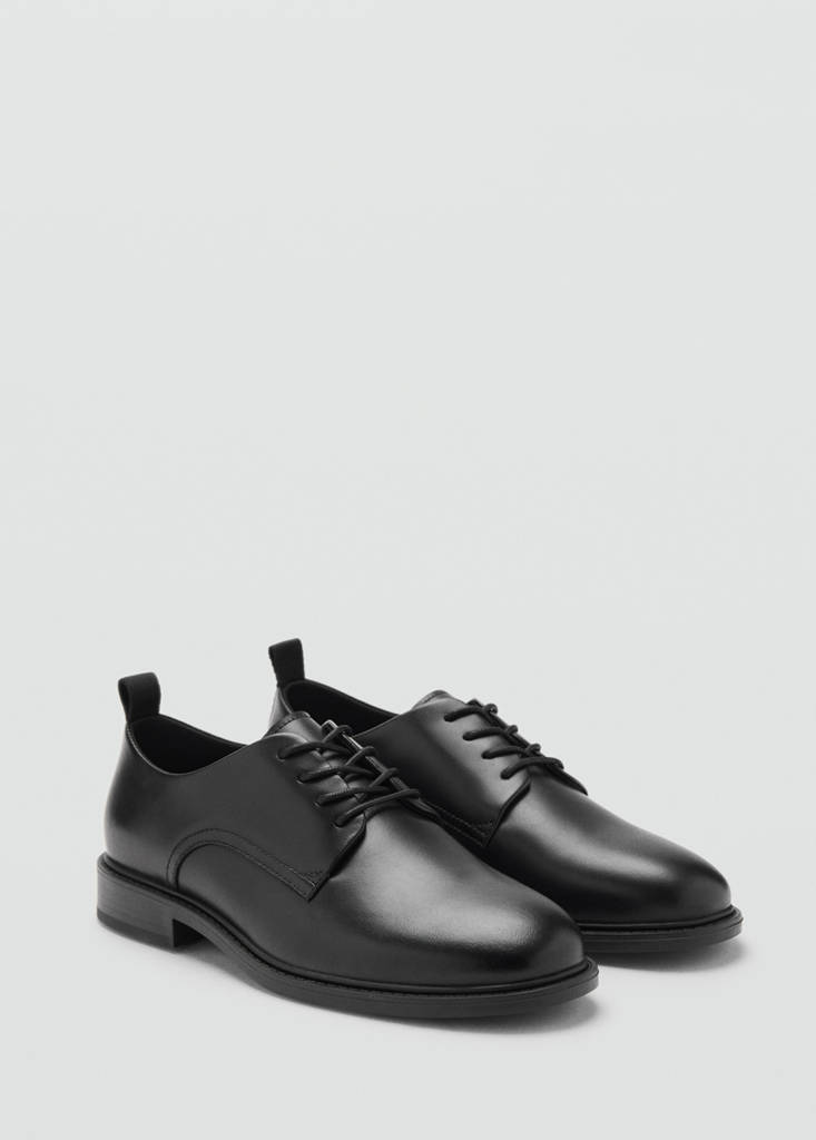 Oxford style leather shoe — Black