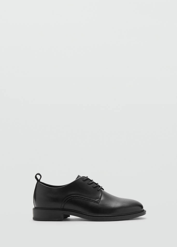 Oxford style leather shoe — Black