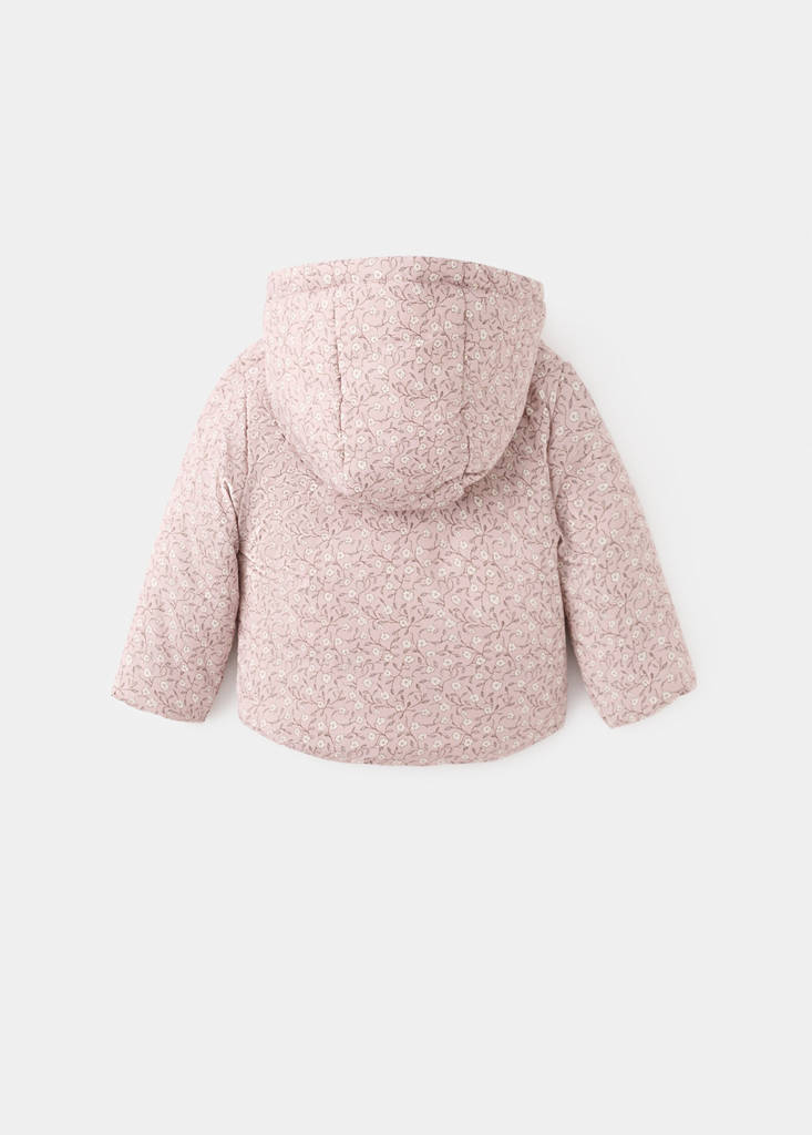 Floral shearling-lined anorak — Pink