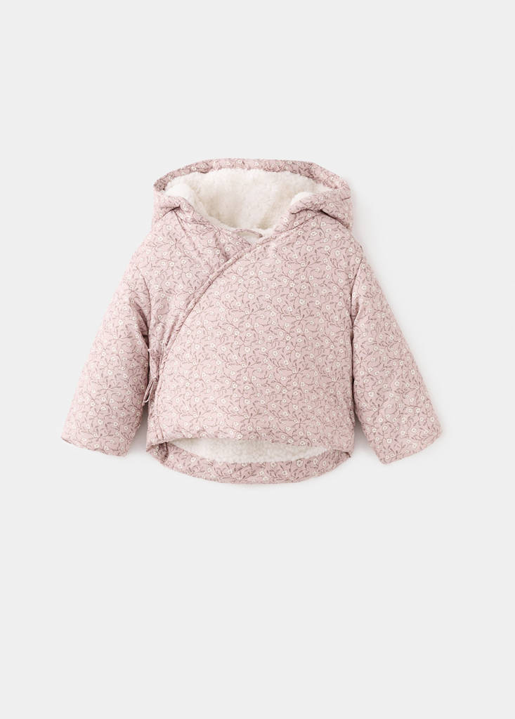Floral shearling-lined anorak — Pink
