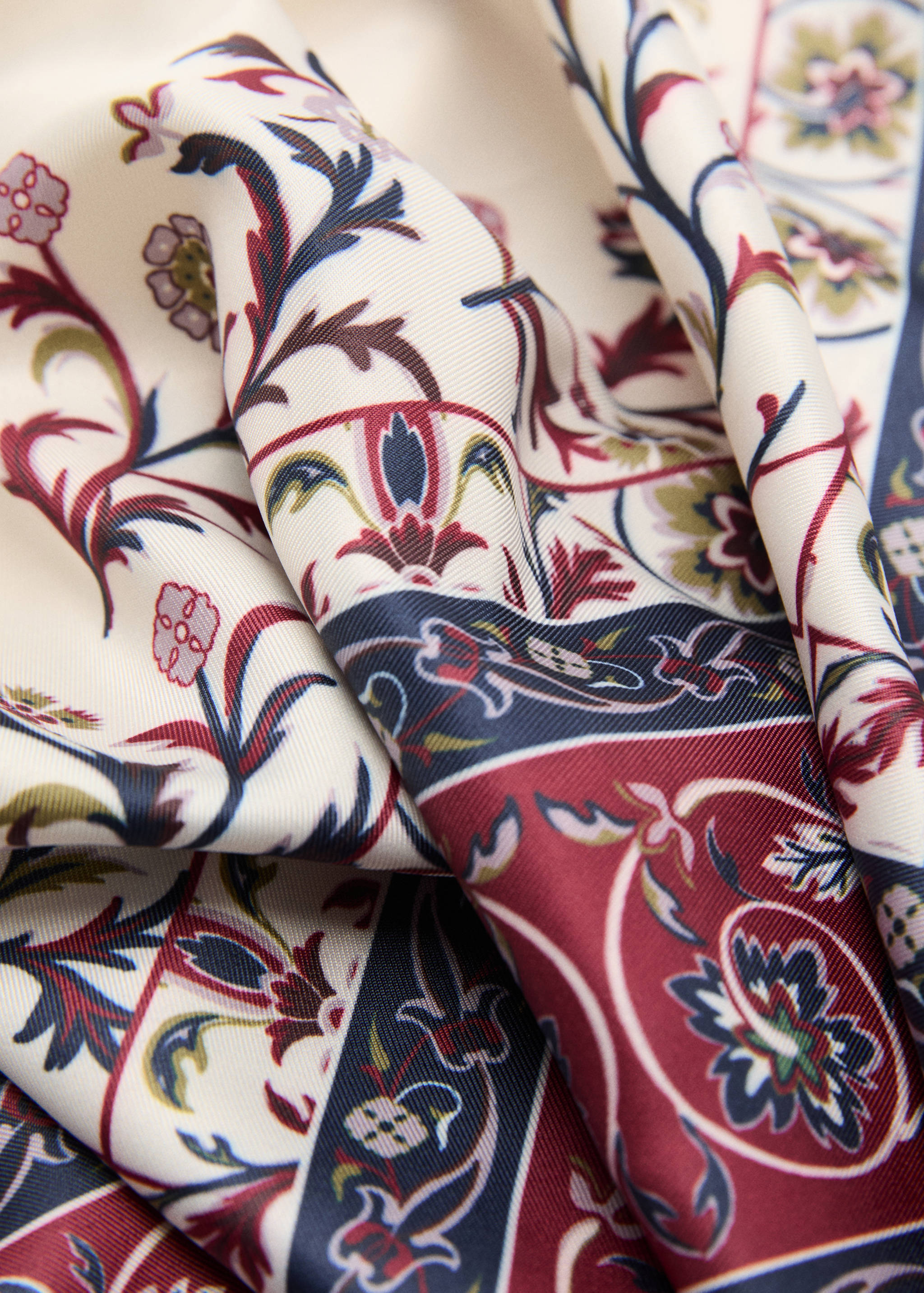 Printed satin scarf - Medium plane