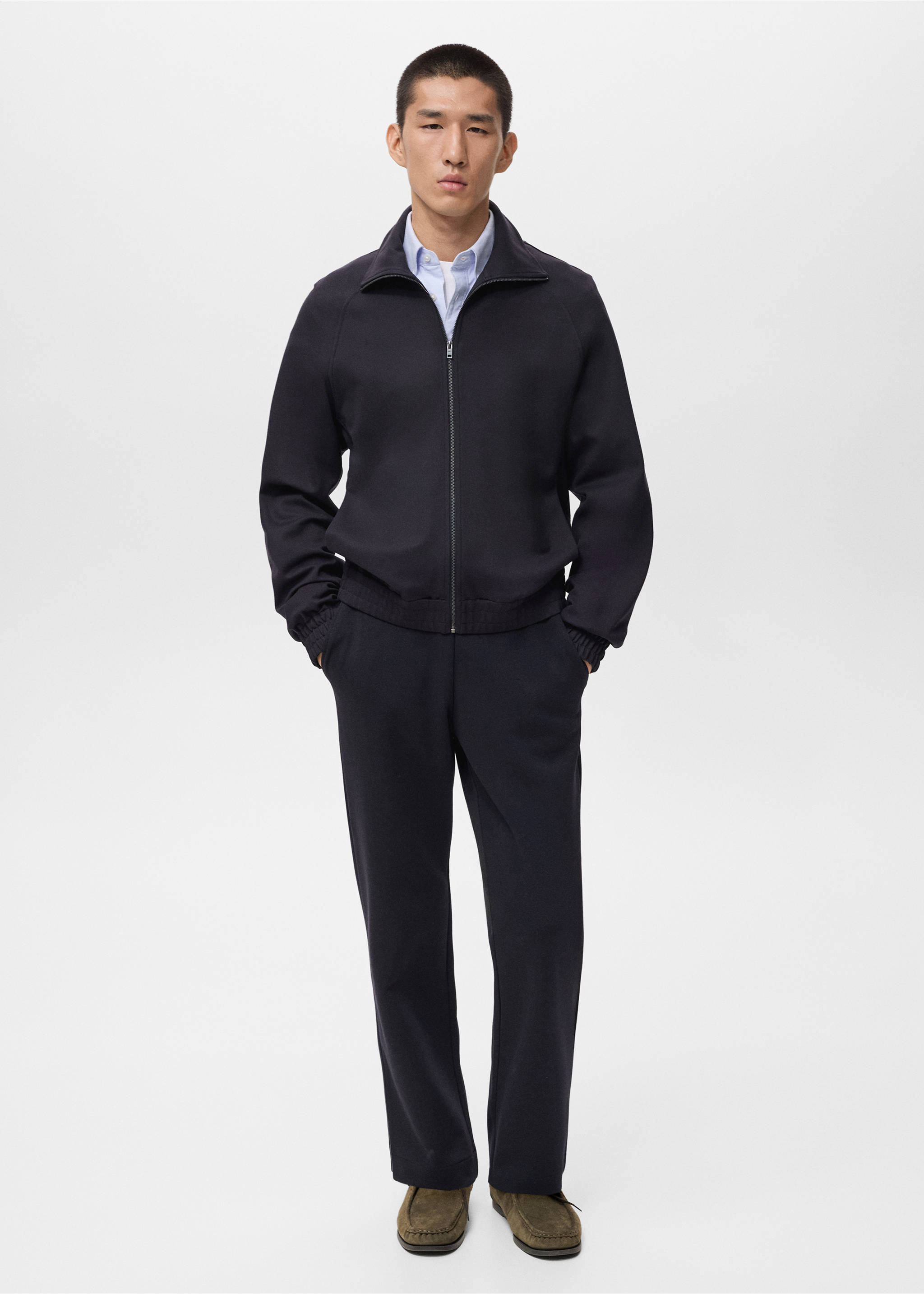 Sudadera cremallera regular fit - Plano general, Azul marino. Ref: 17085988-00.