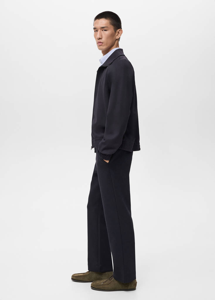 Regular-fit zip-up hoodie — Navy