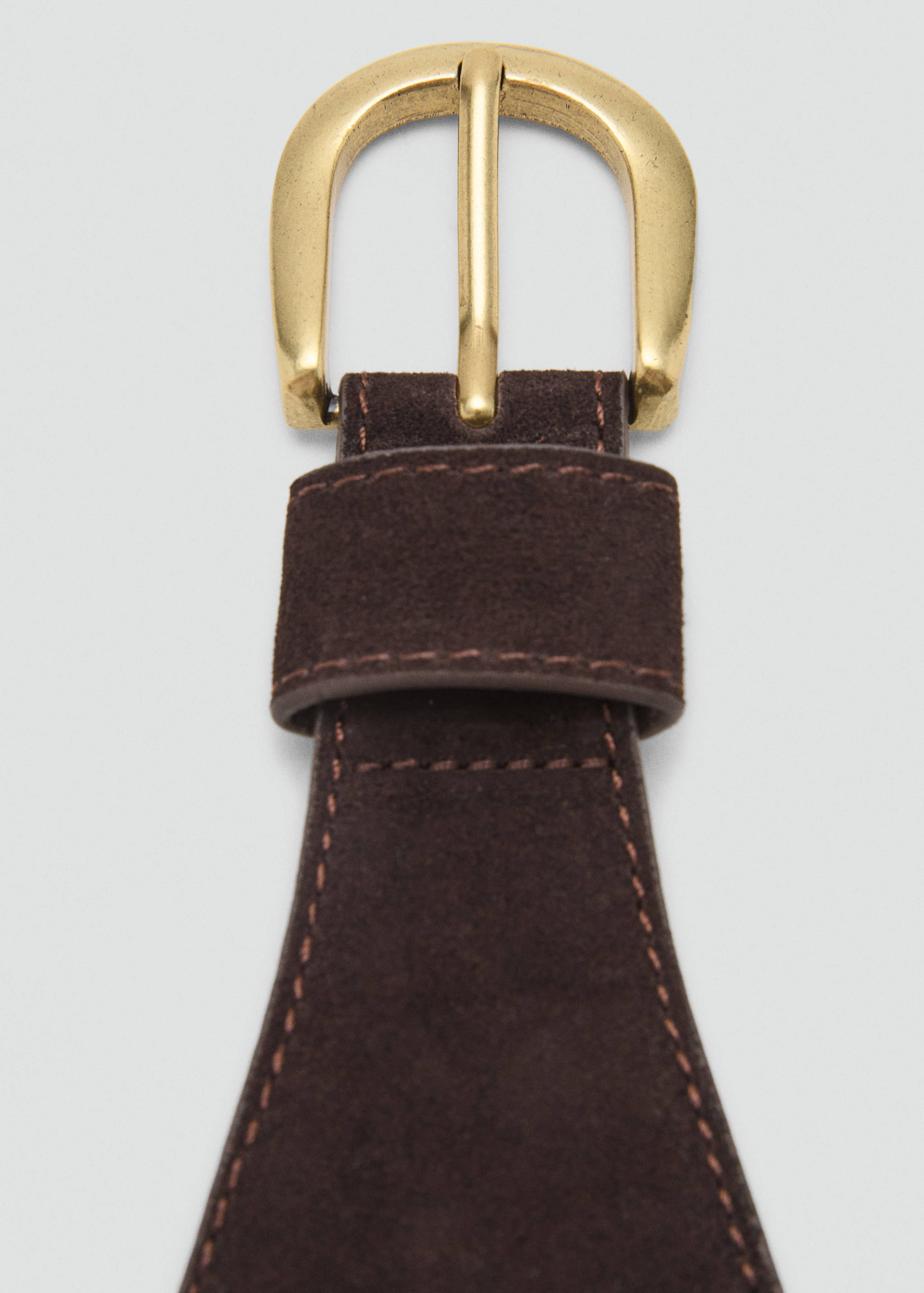 绒面革宽腰带 - null