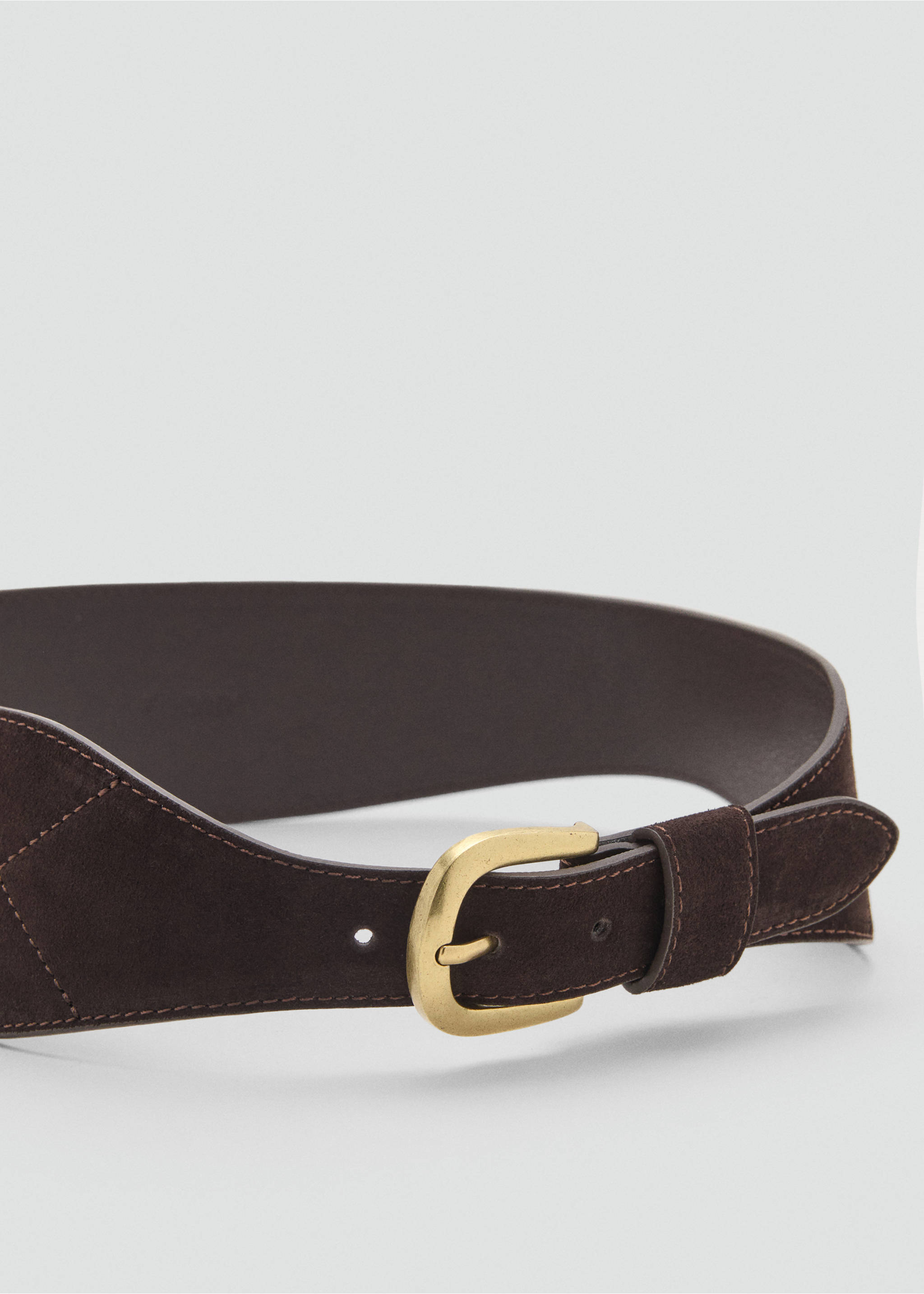Suede obi belt - Details of the article 1, Chocolate. Ref: 17085989-00.