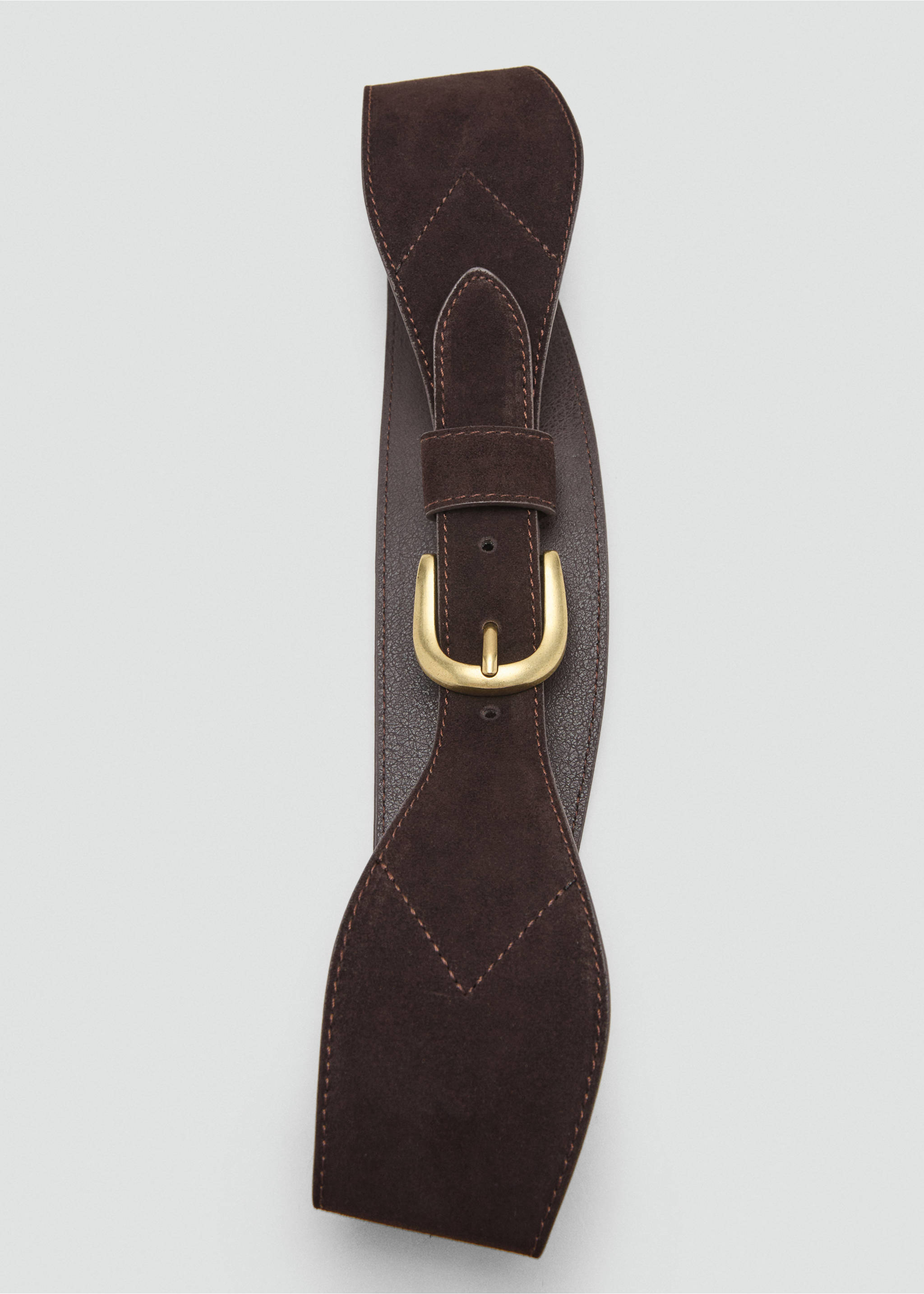 Suede obi belt - Details of the article 2, Chocolate. Ref: 17085989-00.