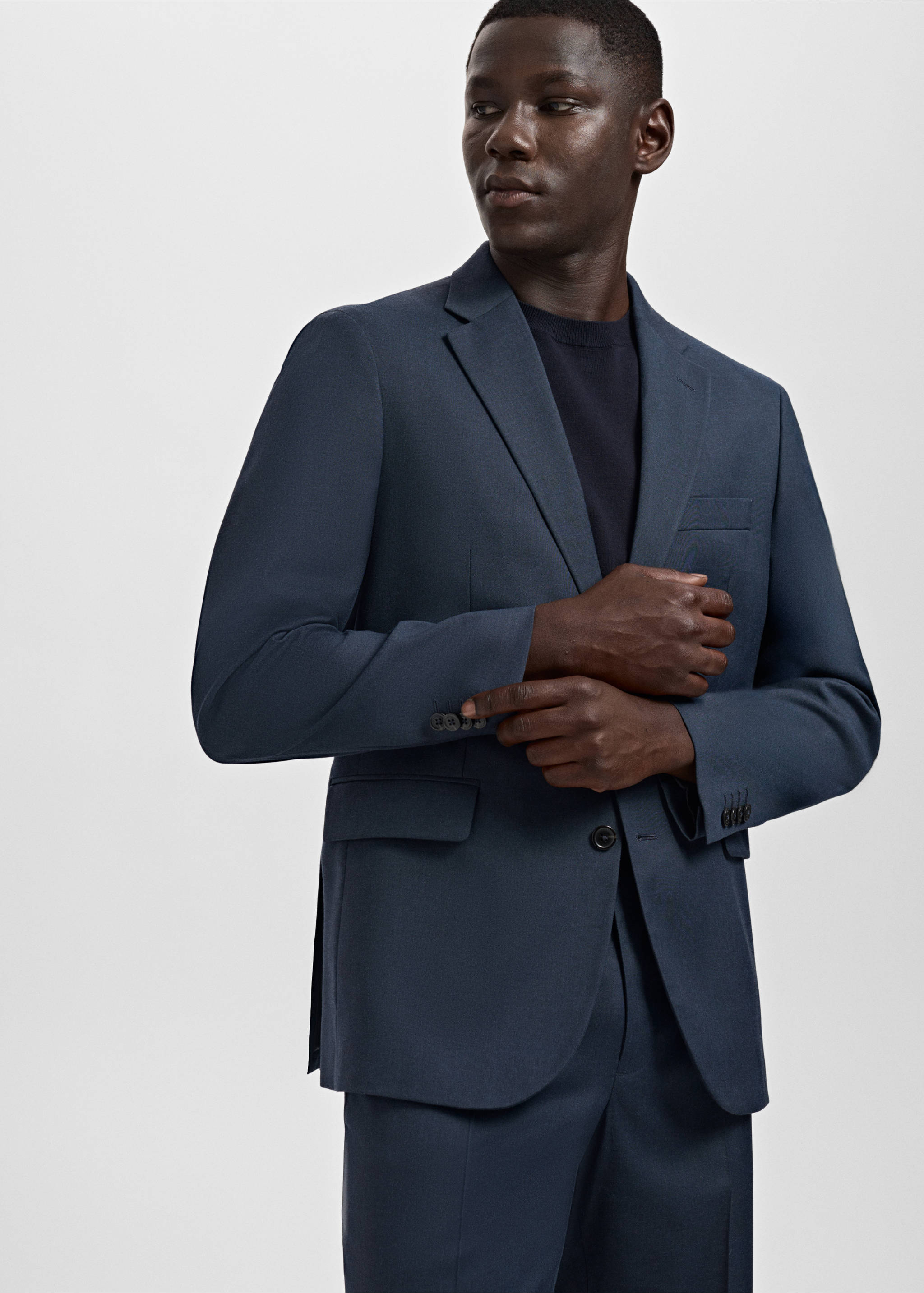 Костюмный пиджак London классического кроя - Деталь изделия 6, Глубокий темно-синий. Ref: 17085997-00.
