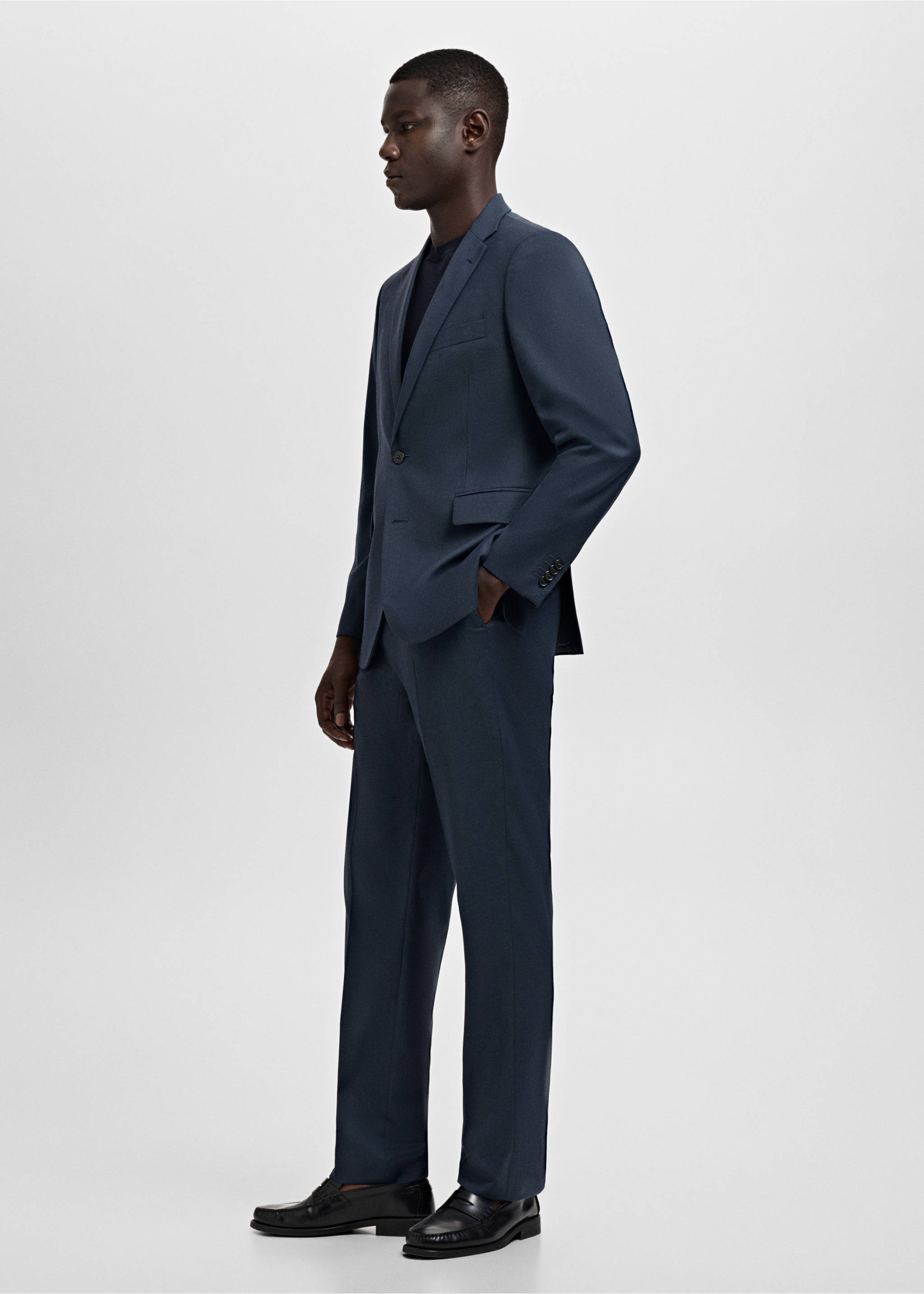 Костюмный пиджак London классического кроя - Деталь изделия 2, Глубокий темно-синий. Ref: 17085997-00.