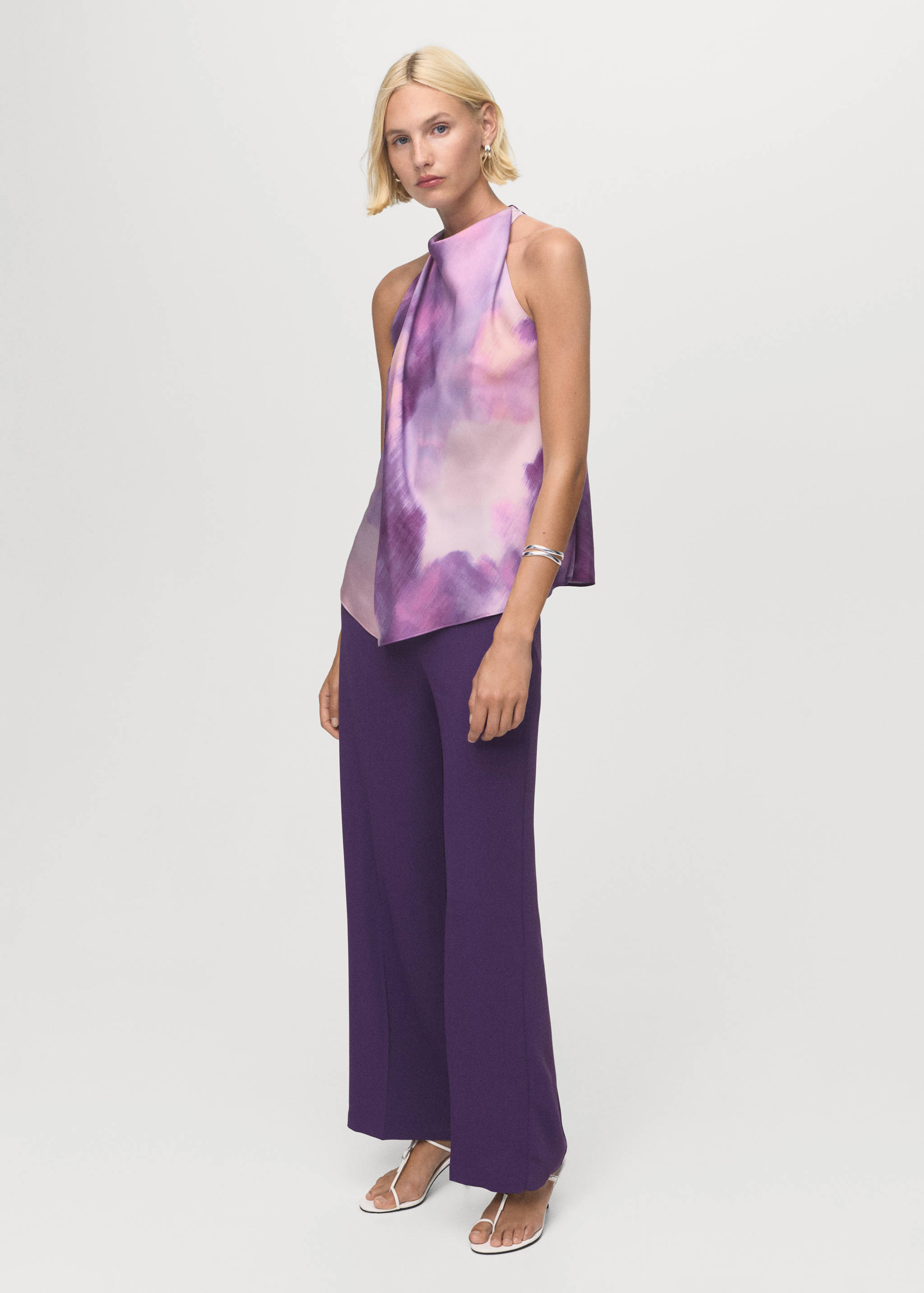 Tie-dye blouse with foulard - General plane