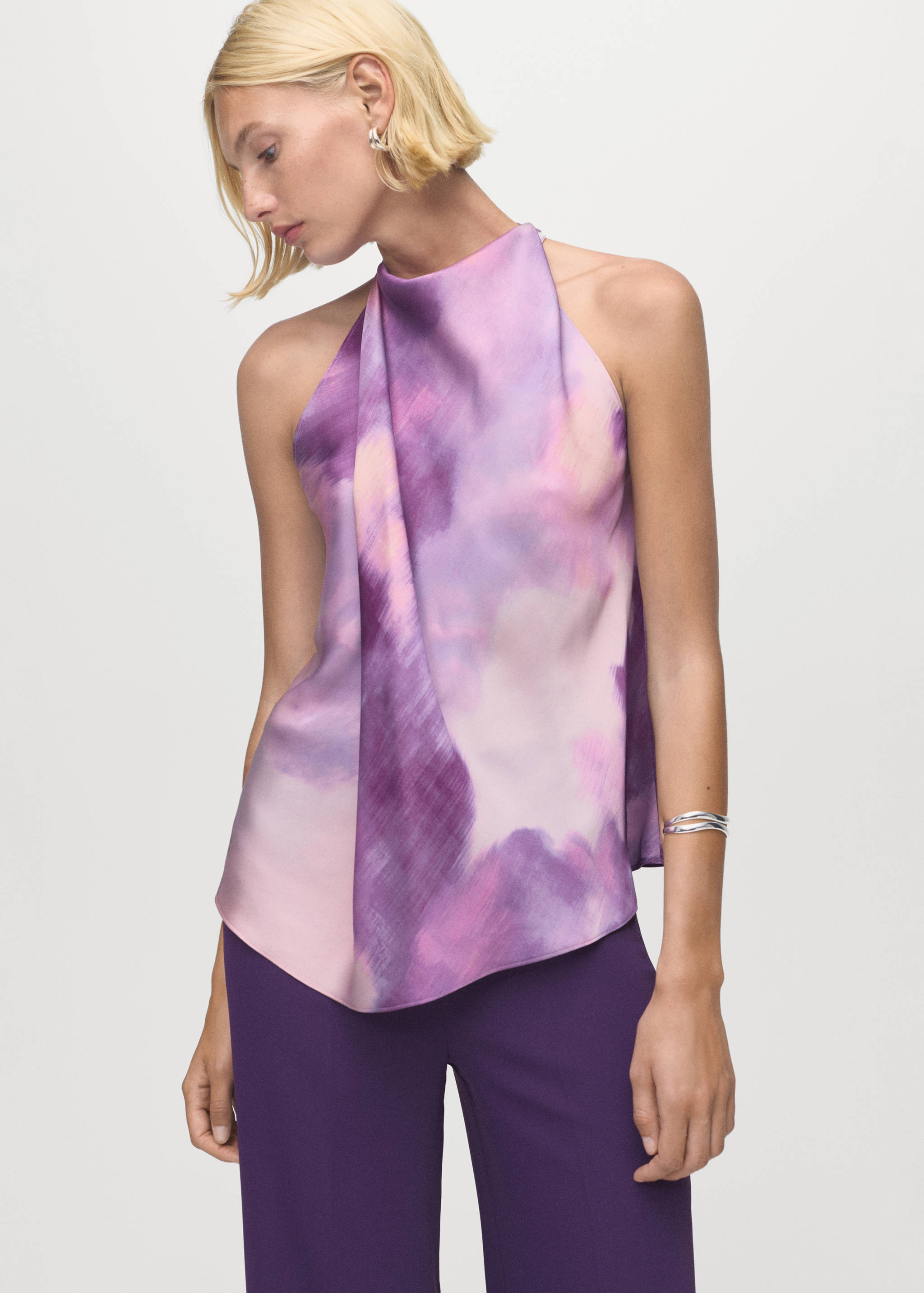 Tie-dye blouse with foulard - Medium plane