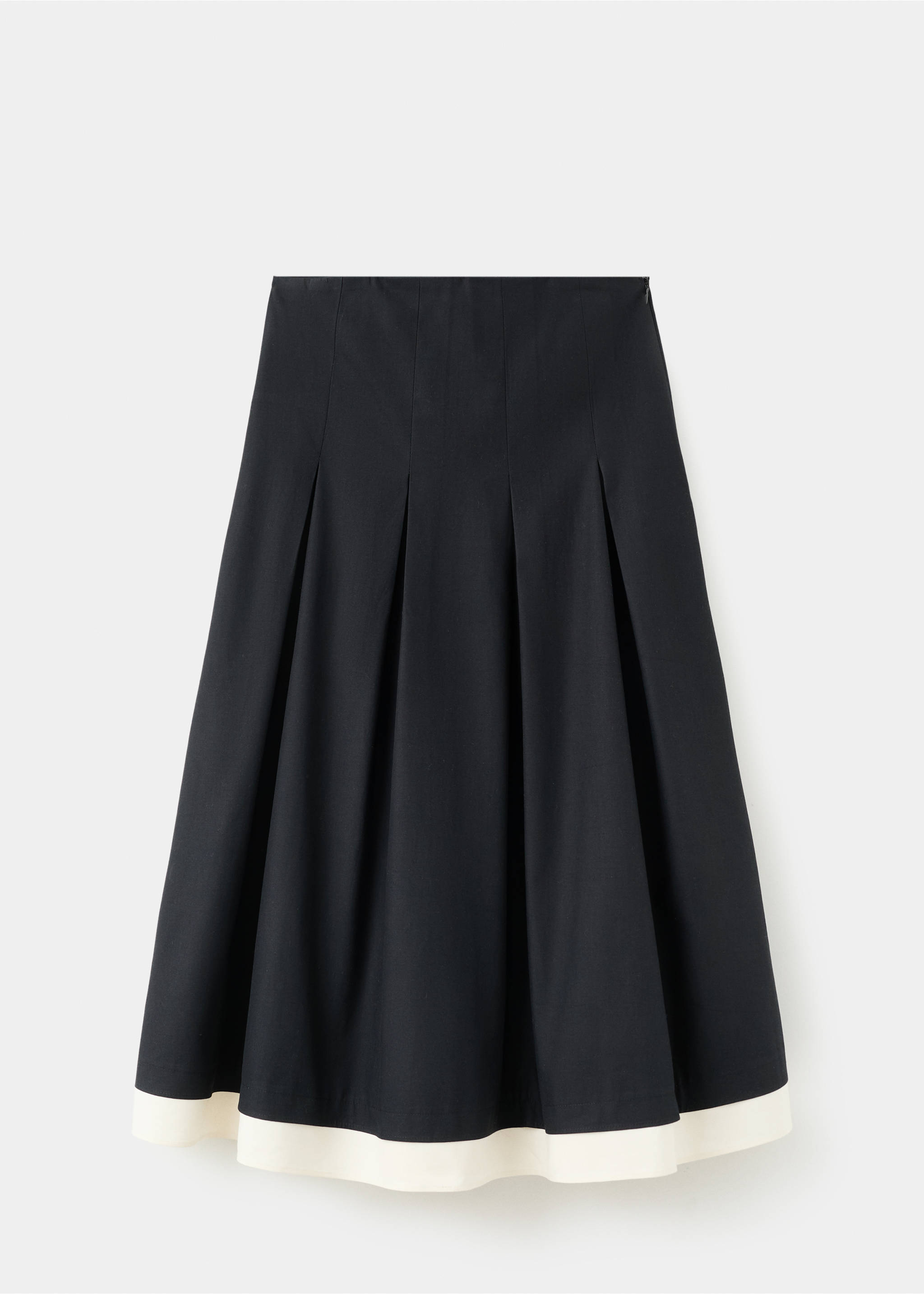 Combined pleated skirt - Article without model, Black. Ref: 17086001-00.