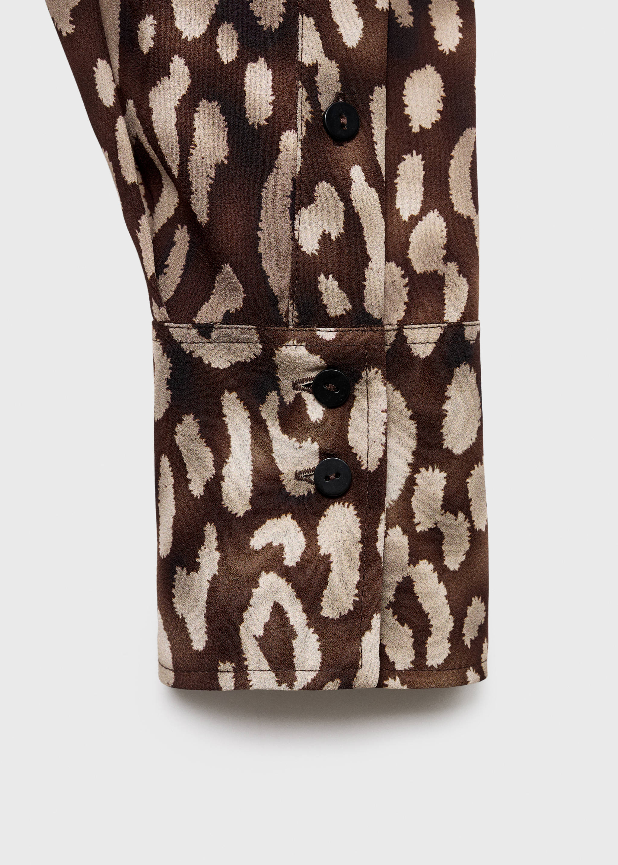 Satin leopard-print blouse with bow - Details of the article 8