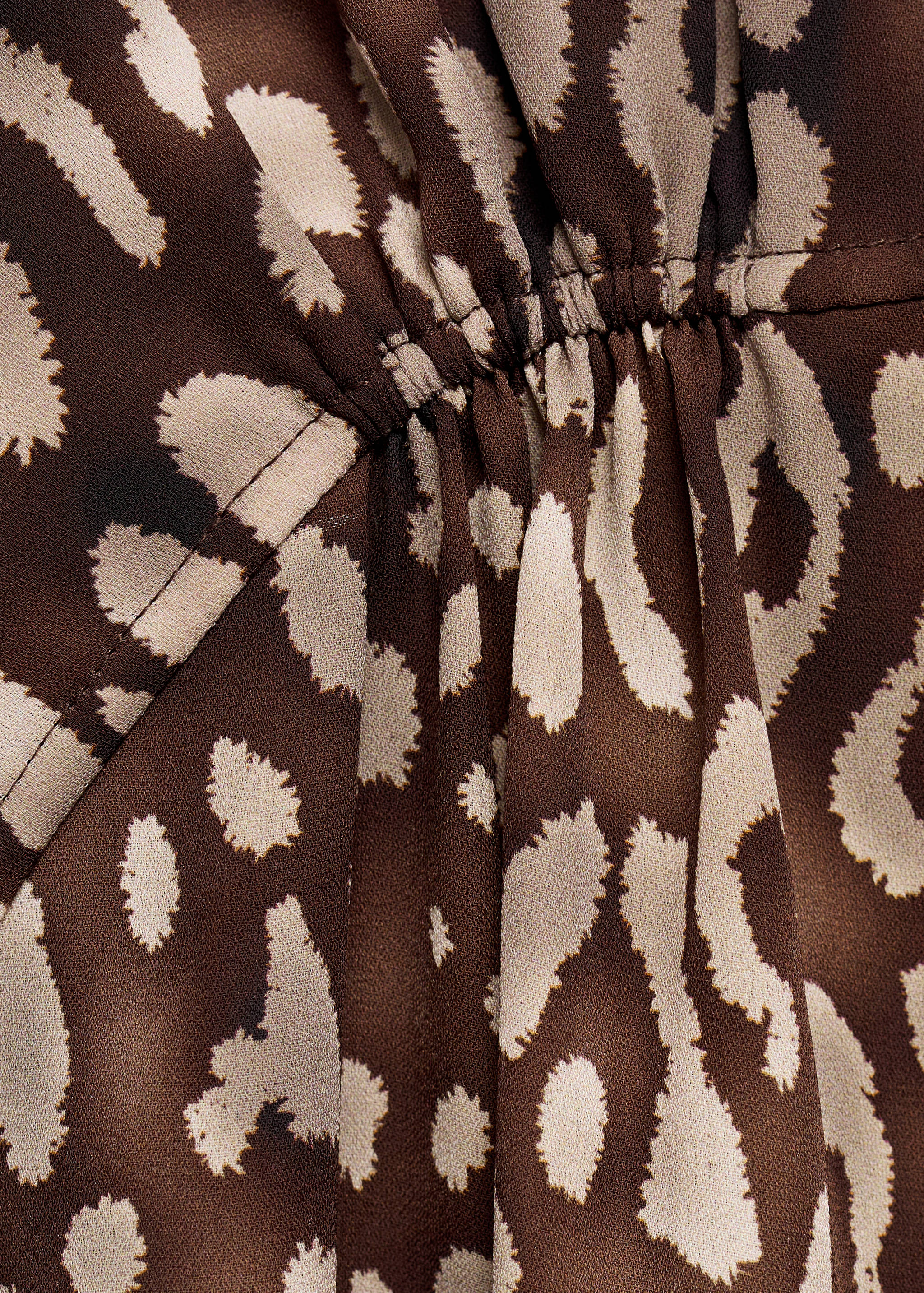 Satin leopard-print blouse with bow - Details of the article 0