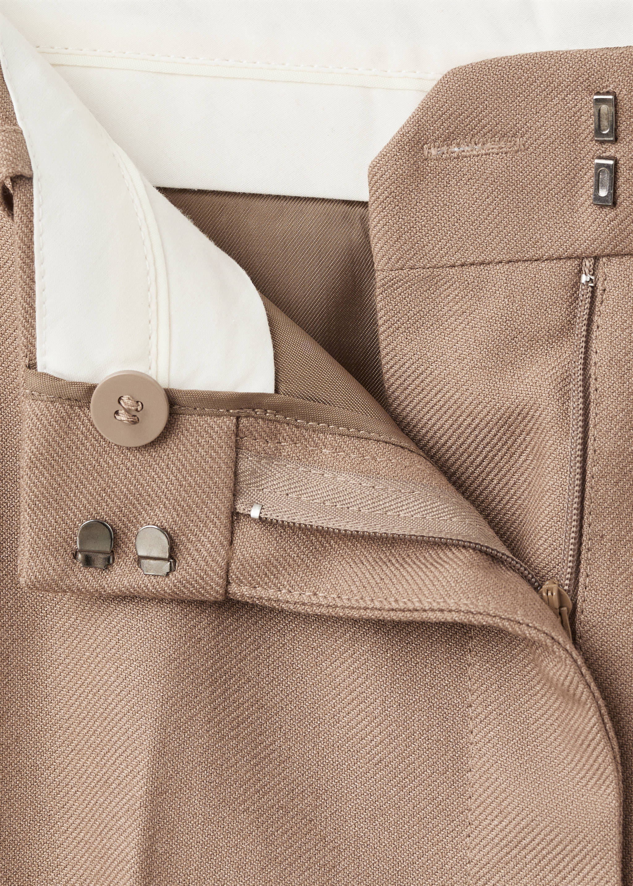 Pantalón traje recto mezcla lana - Detalle del artículo 0