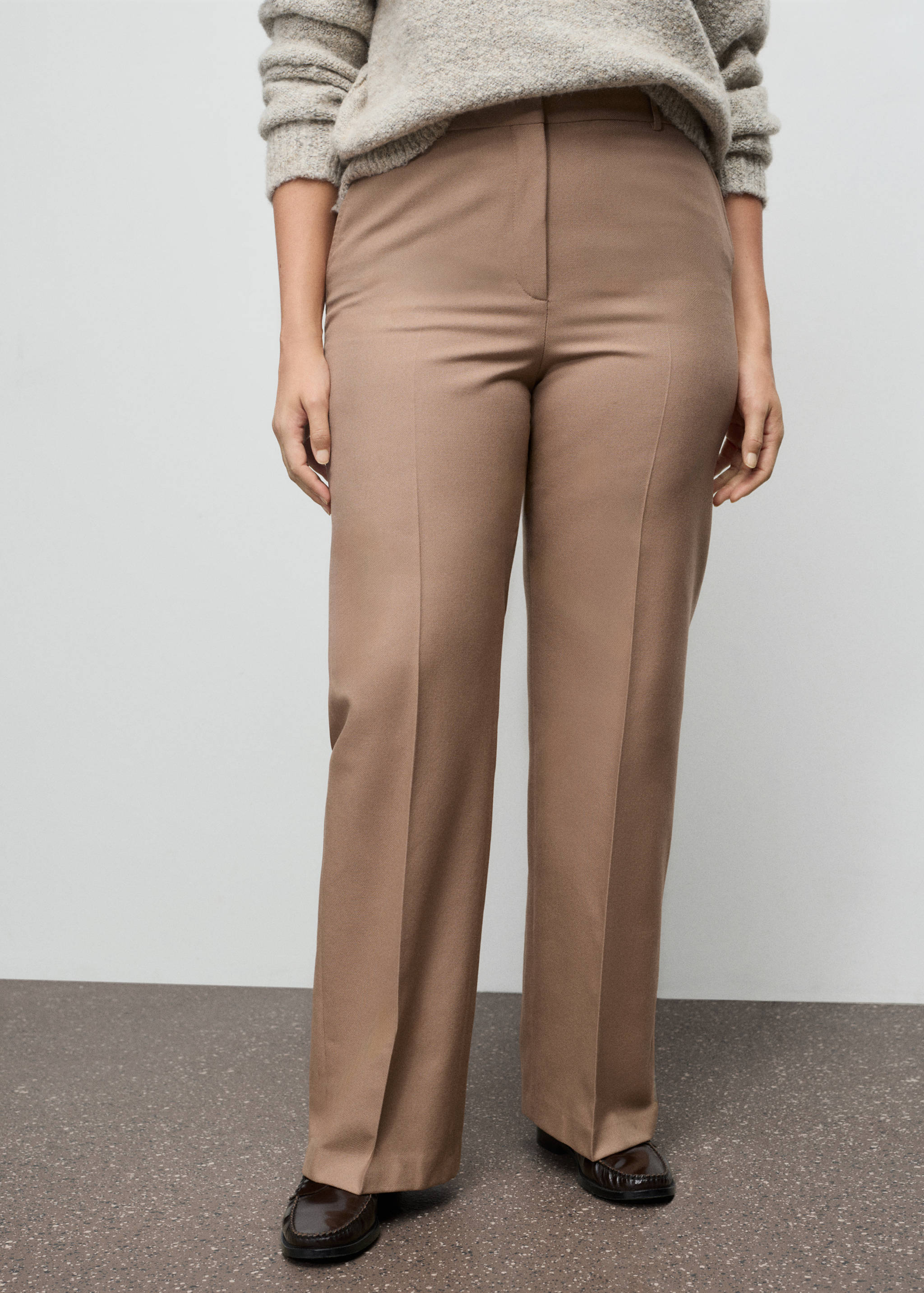 Pantalón traje recto mezcla lana - Detalle del artículo 5