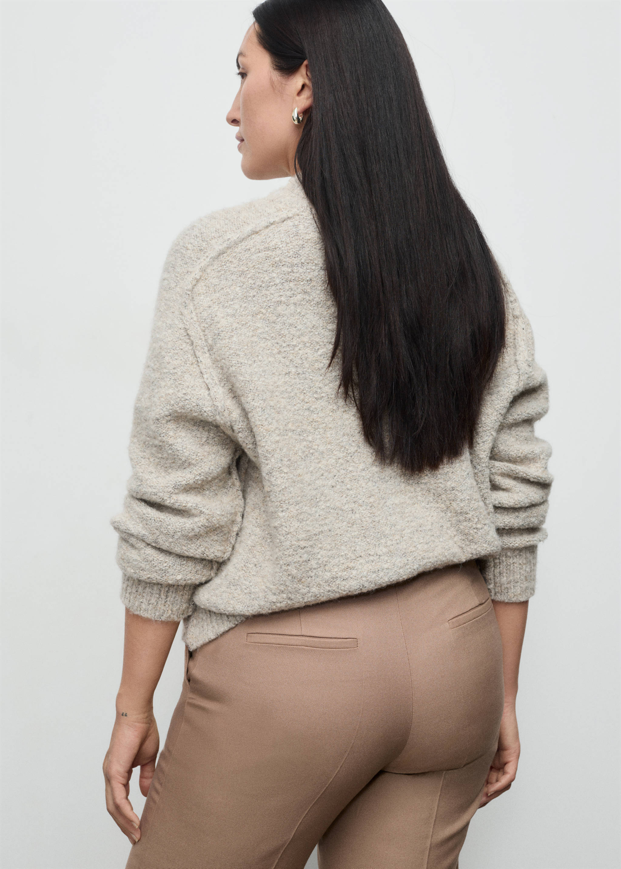 Pantalón traje recto mezcla lana - Detalle del artículo 4