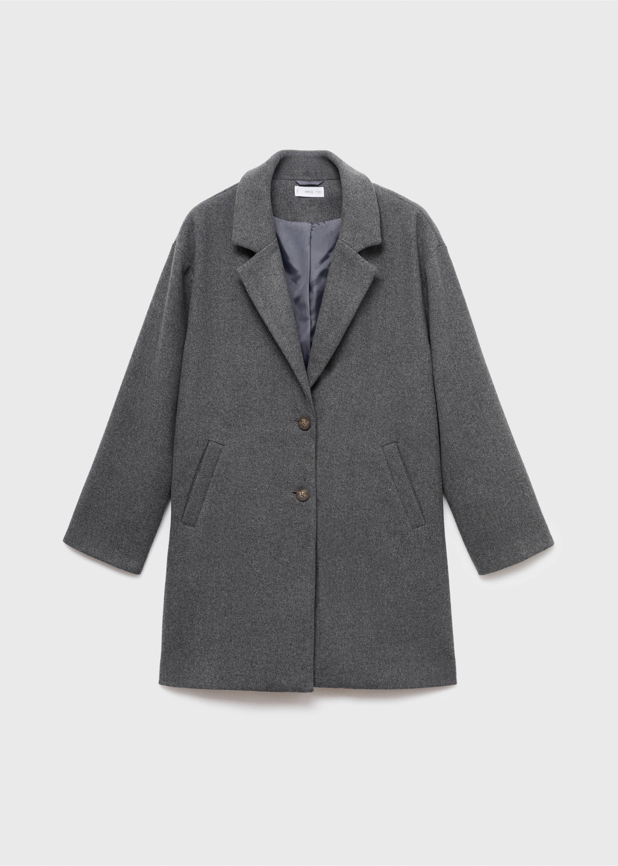 Cloth midi-coat - Article without model, Grey. Ref: 17086325-00.