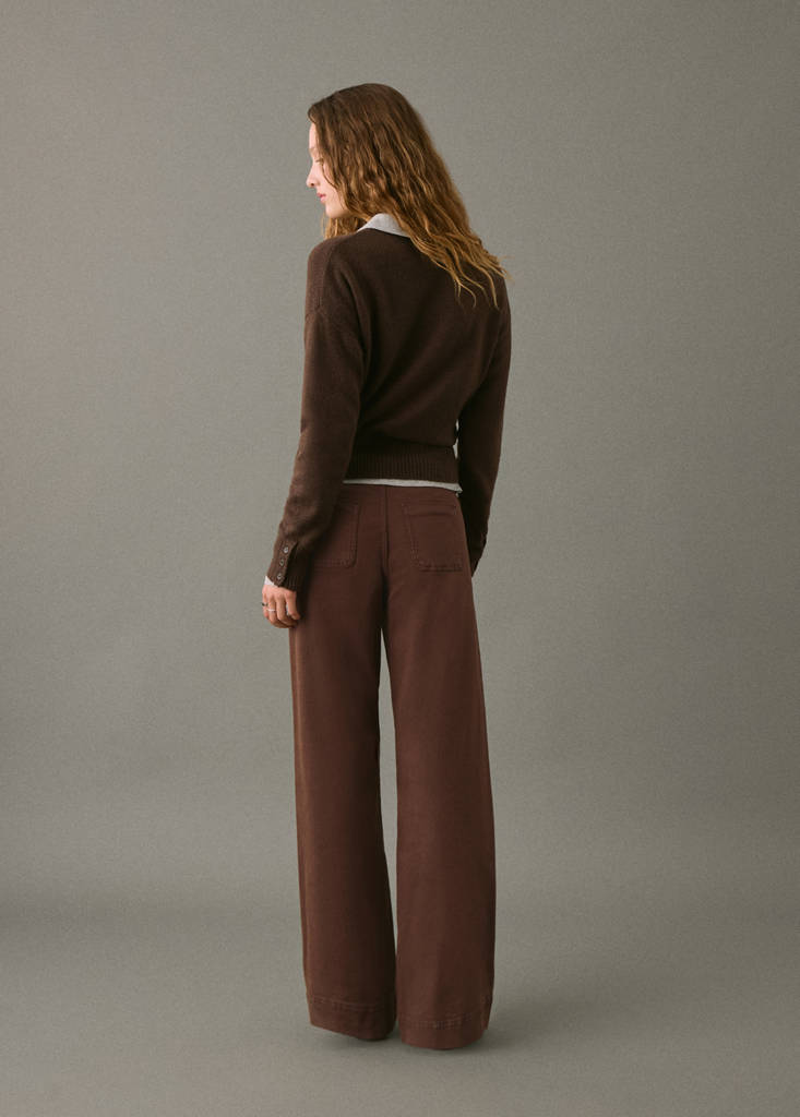 Wide leg jeans with pockets — Chocolate