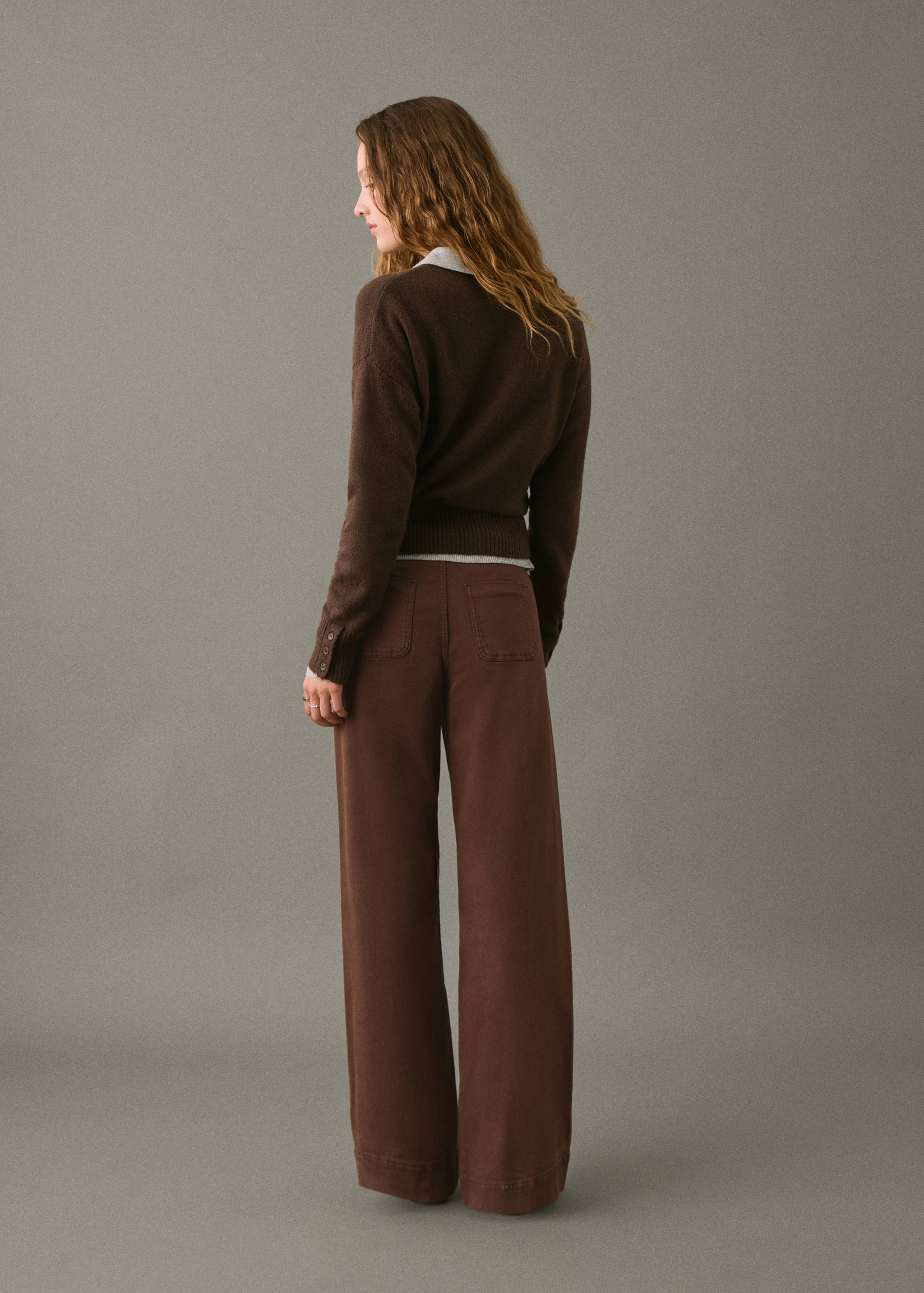 Blugi wide-leg cu buzunare - Spatele articolului