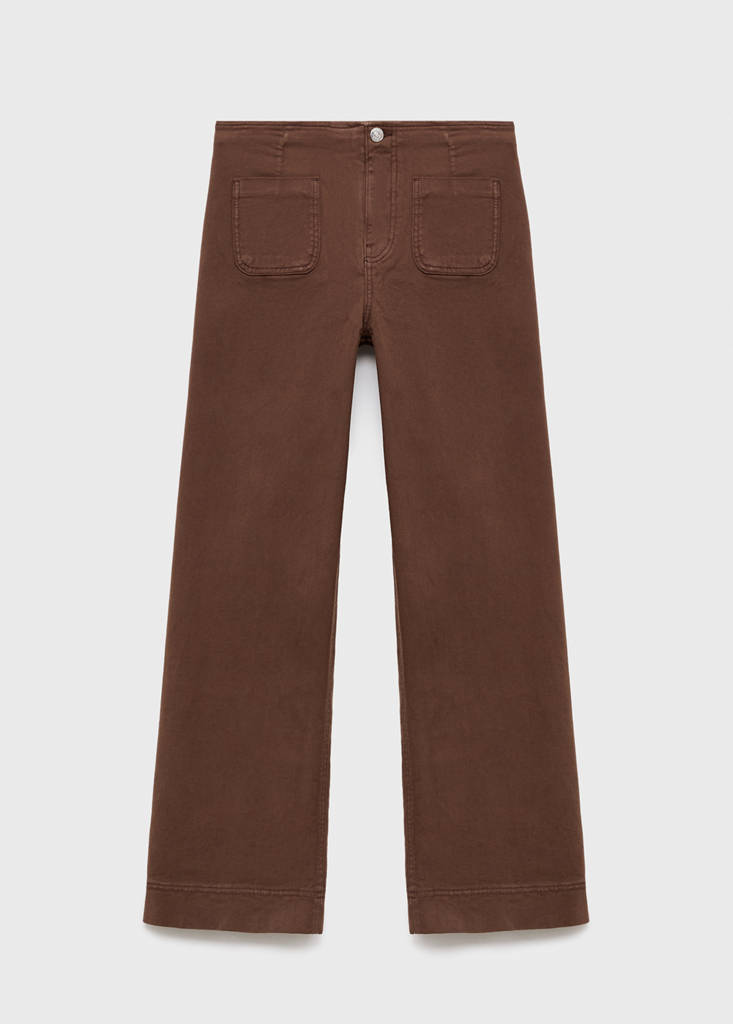 Wide leg jeans with pockets — Chocolate