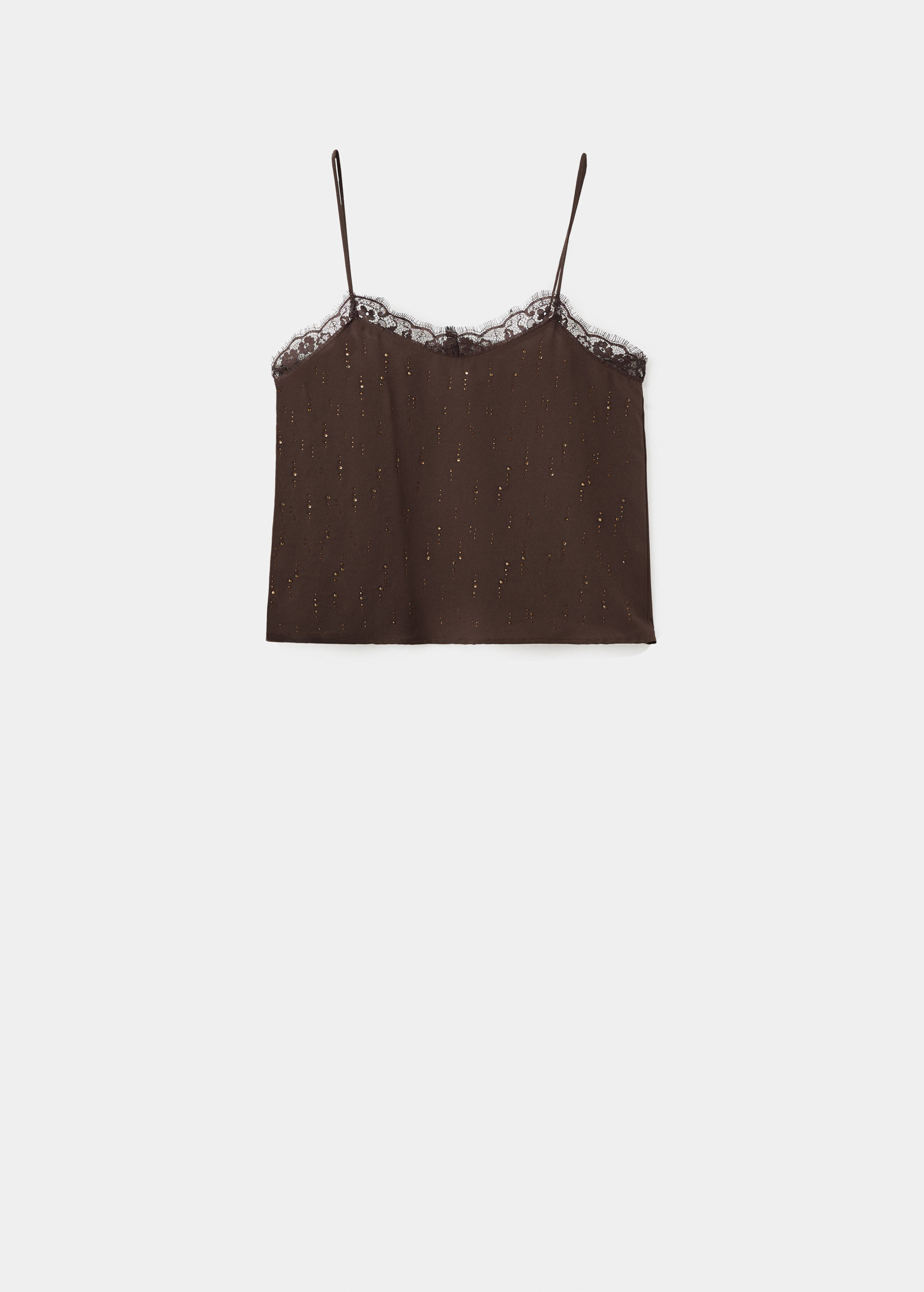 Top com estilo de lingerie com contas - Artigo sem modelo