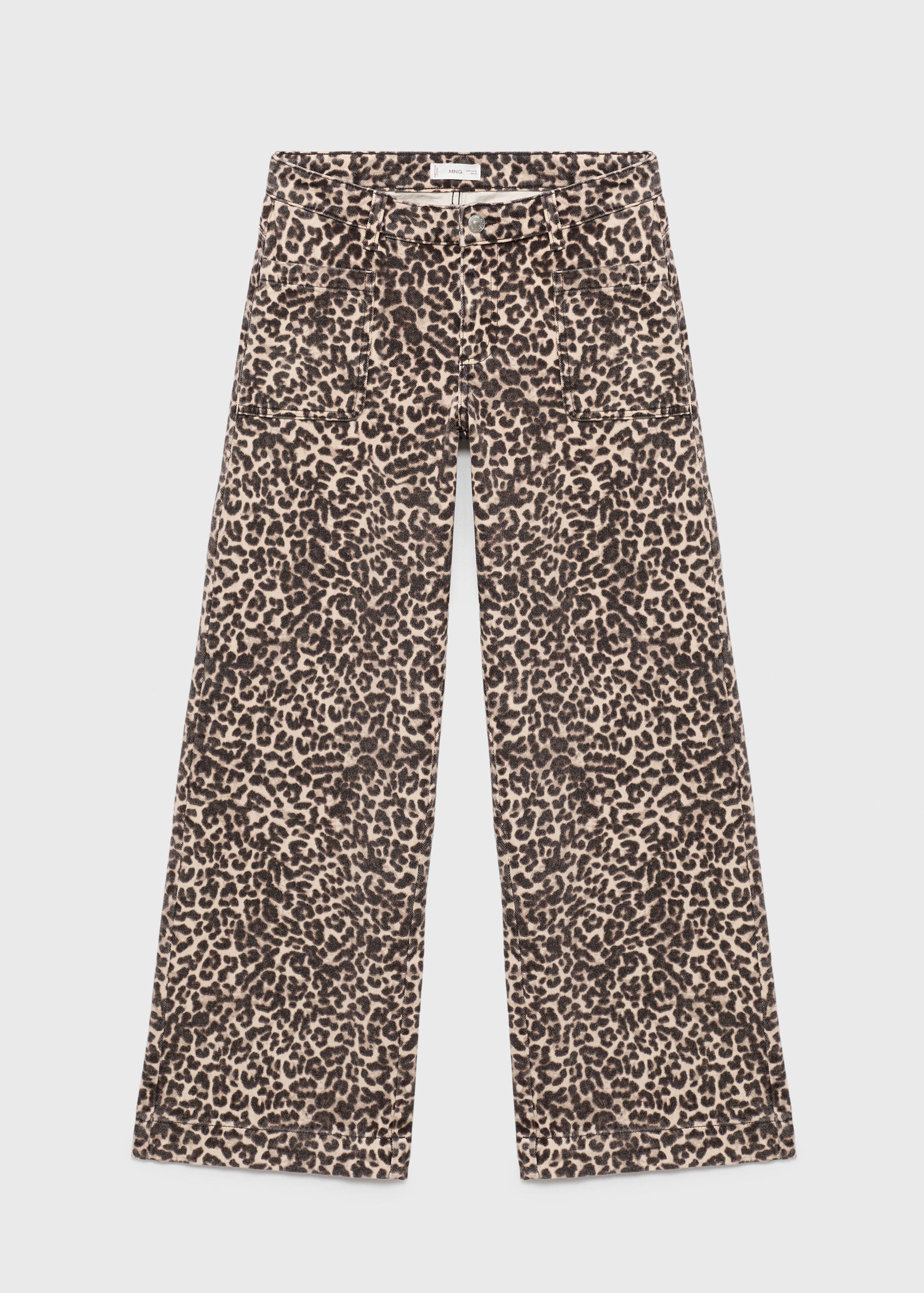 Low-waist animal-print jeans - Article without model