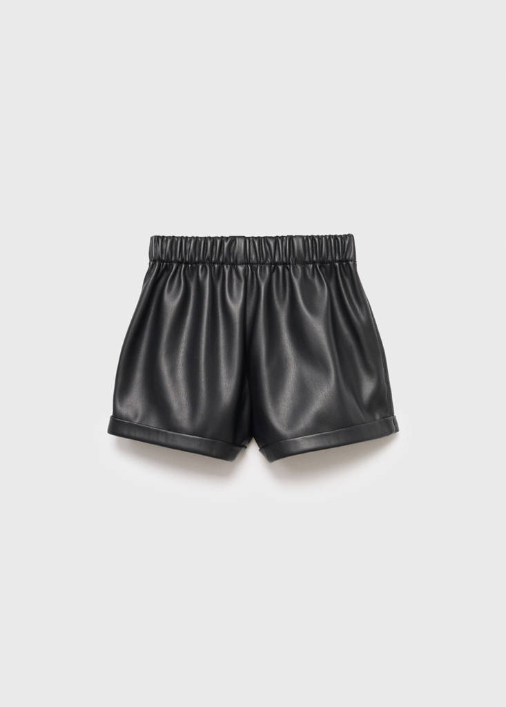 Faux-leather shorts — Black
