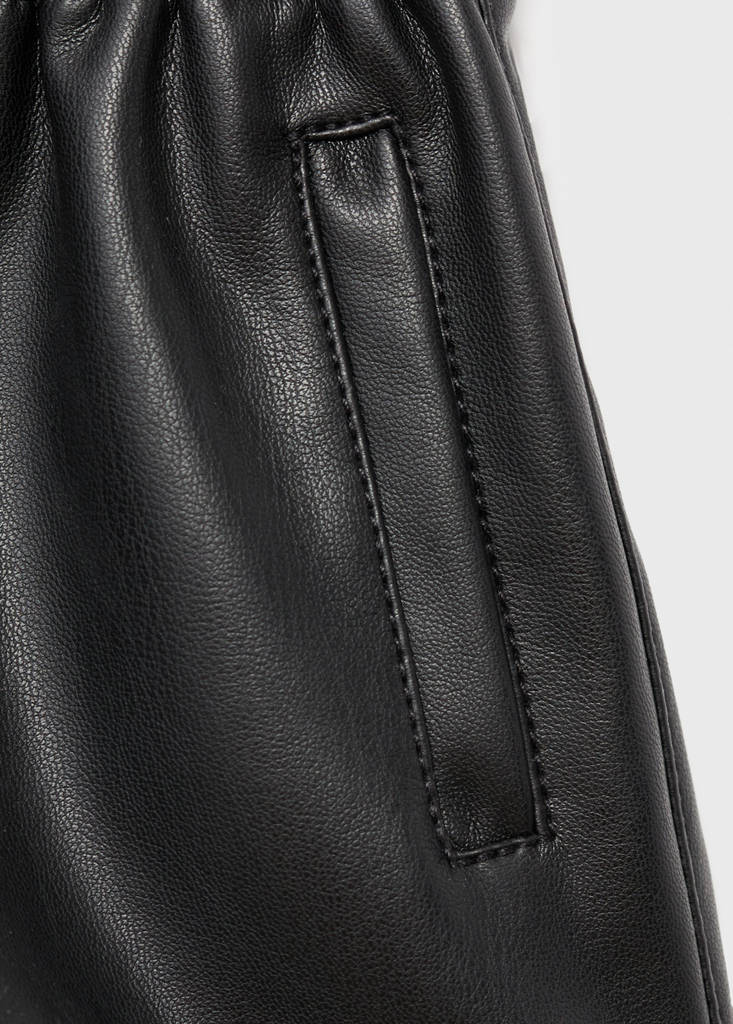 Faux-leather shorts — Black