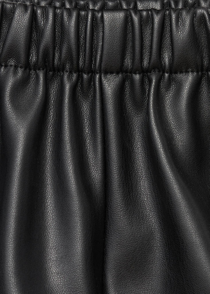 Faux-leather shorts — Black