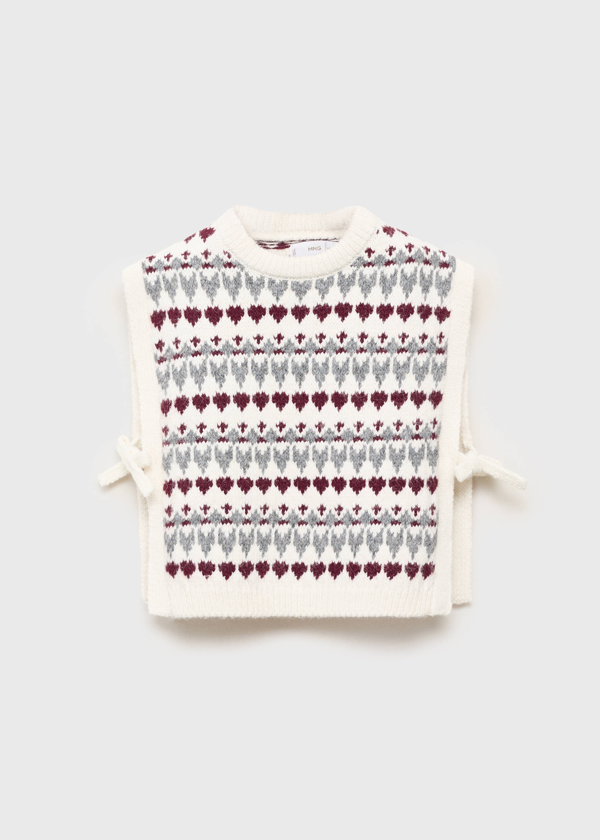 سترة محبوكة بنقشة قلوب - الجهة الخلفية للمنتج