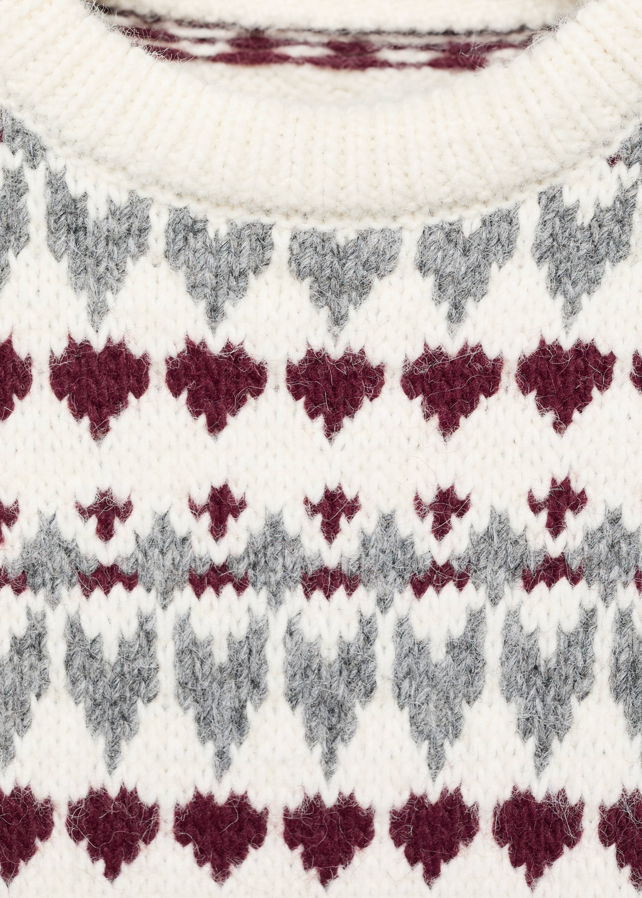 سترة محبوكة بنقشة قلوب - تفاصيل المنتج 0