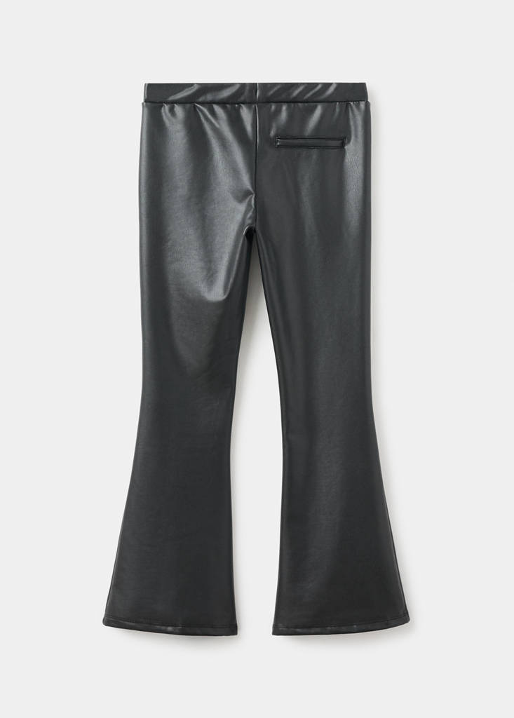 Faux-leather leggings — Black