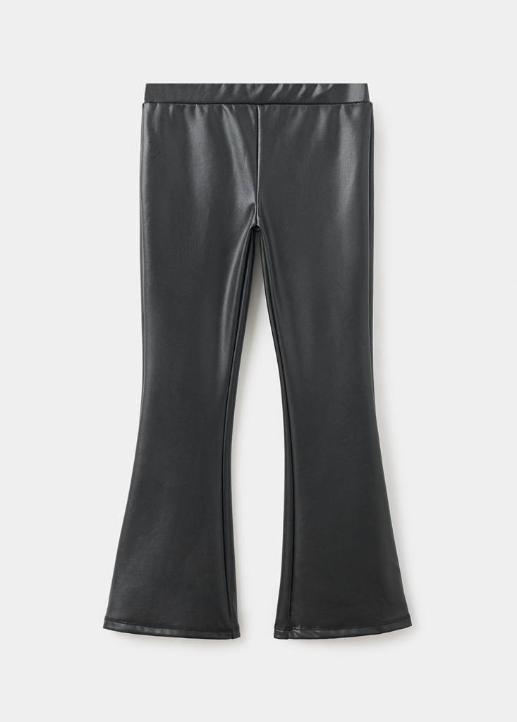 Faux-leather leggings — Black
