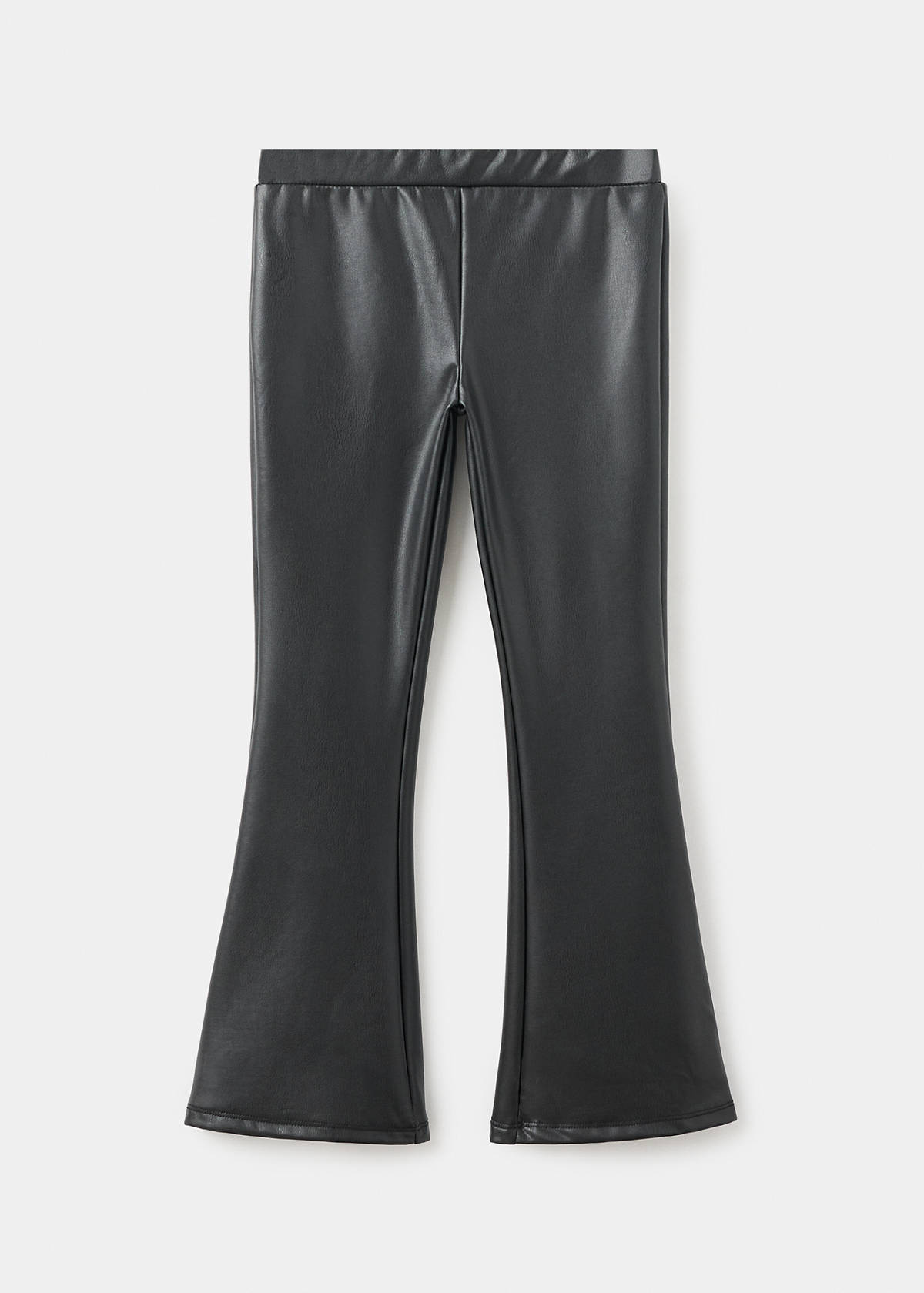 Faux-leather leggings — Black