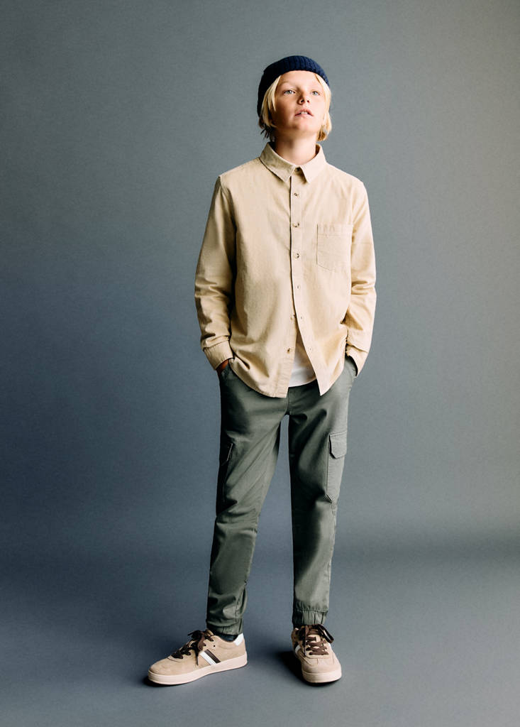 Regular-fit corduroy shirt — Sand