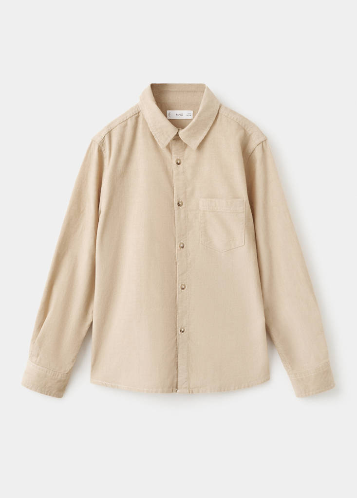 Regular-fit corduroy shirt — Sand