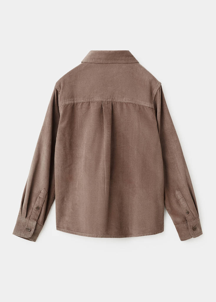 Regular-fit corduroy shirt — Medium Brown