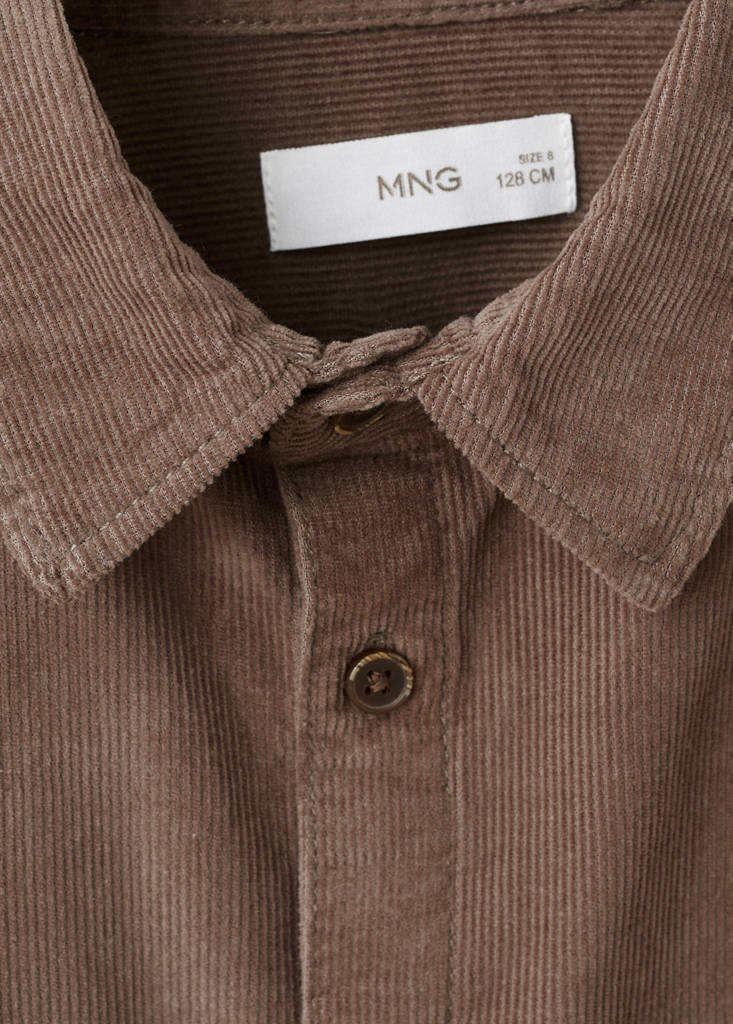 Regular-fit corduroy shirt — Medium Brown