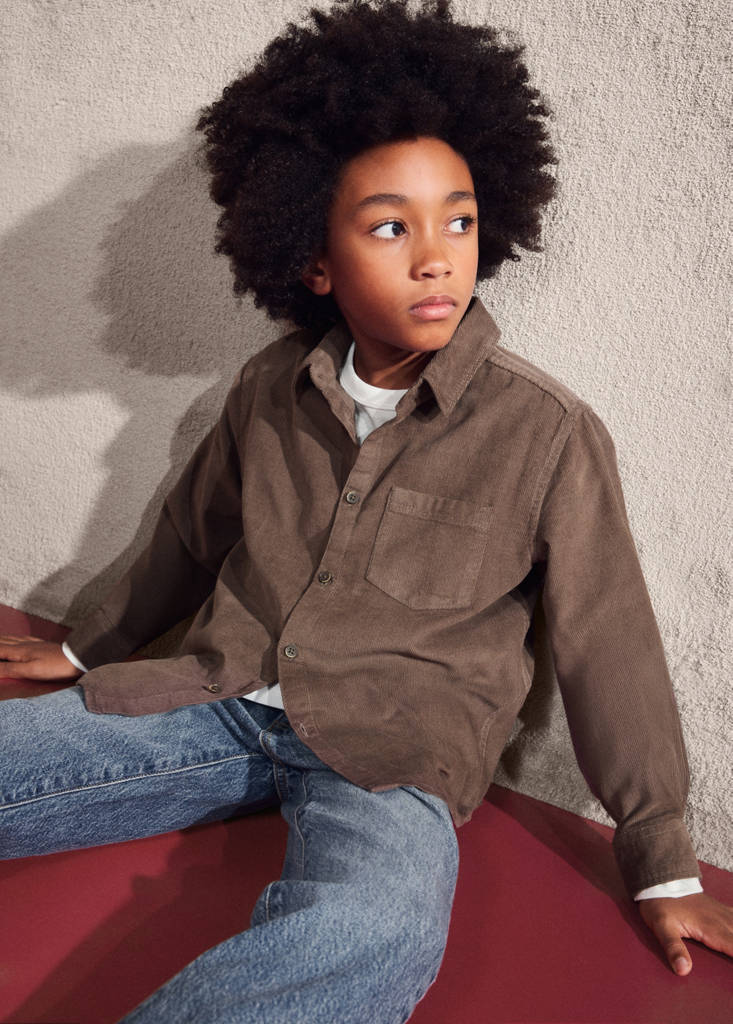 Regular-fit corduroy shirt — Medium Brown